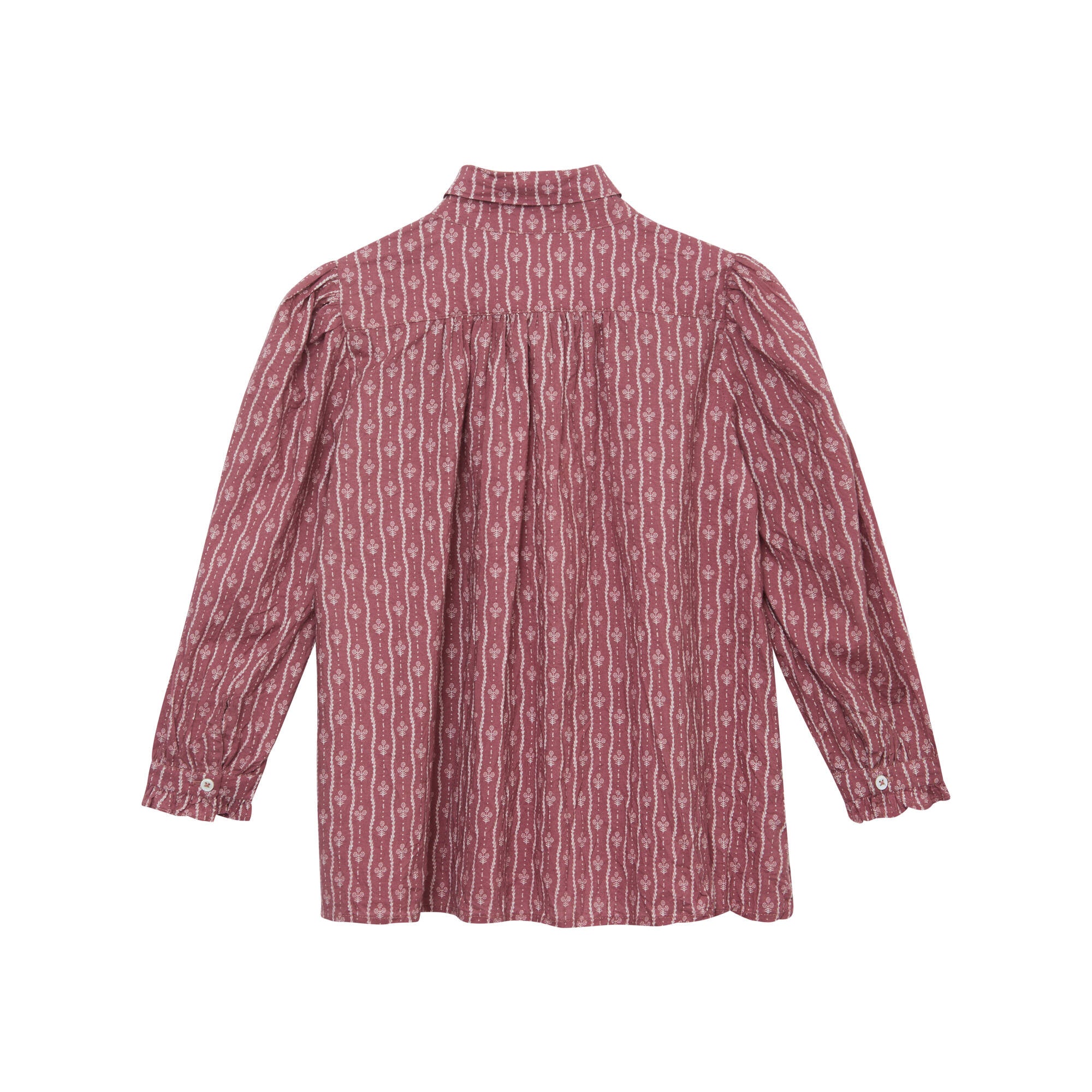 Girls Dark Pink Floral Shirt