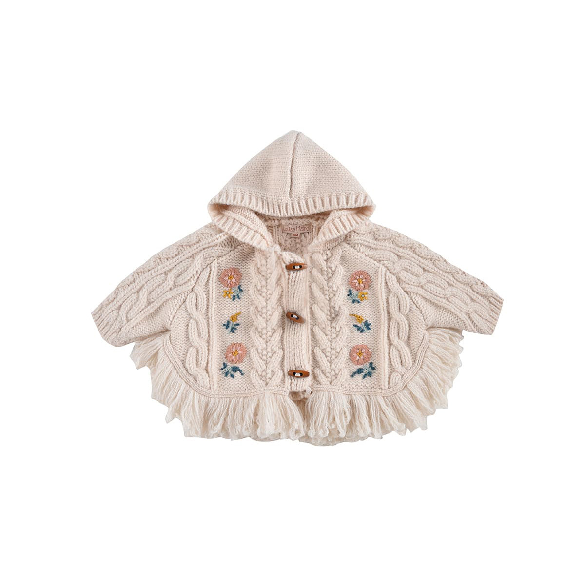 Girls White Embroidered Jacket