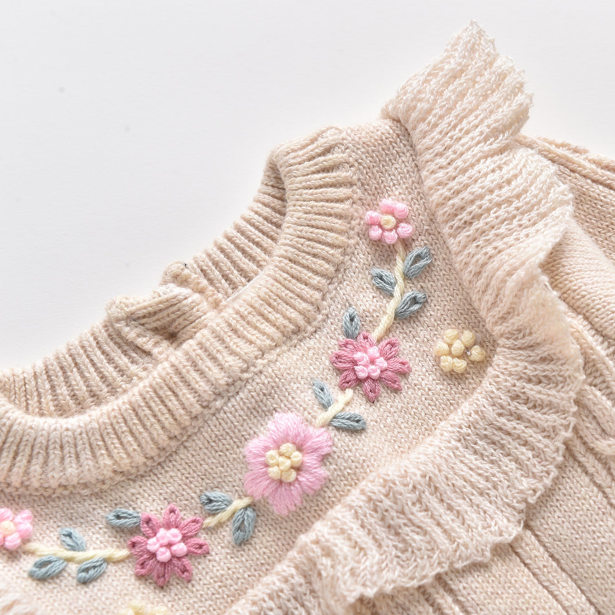 Baby Girls White Knit Babysuit