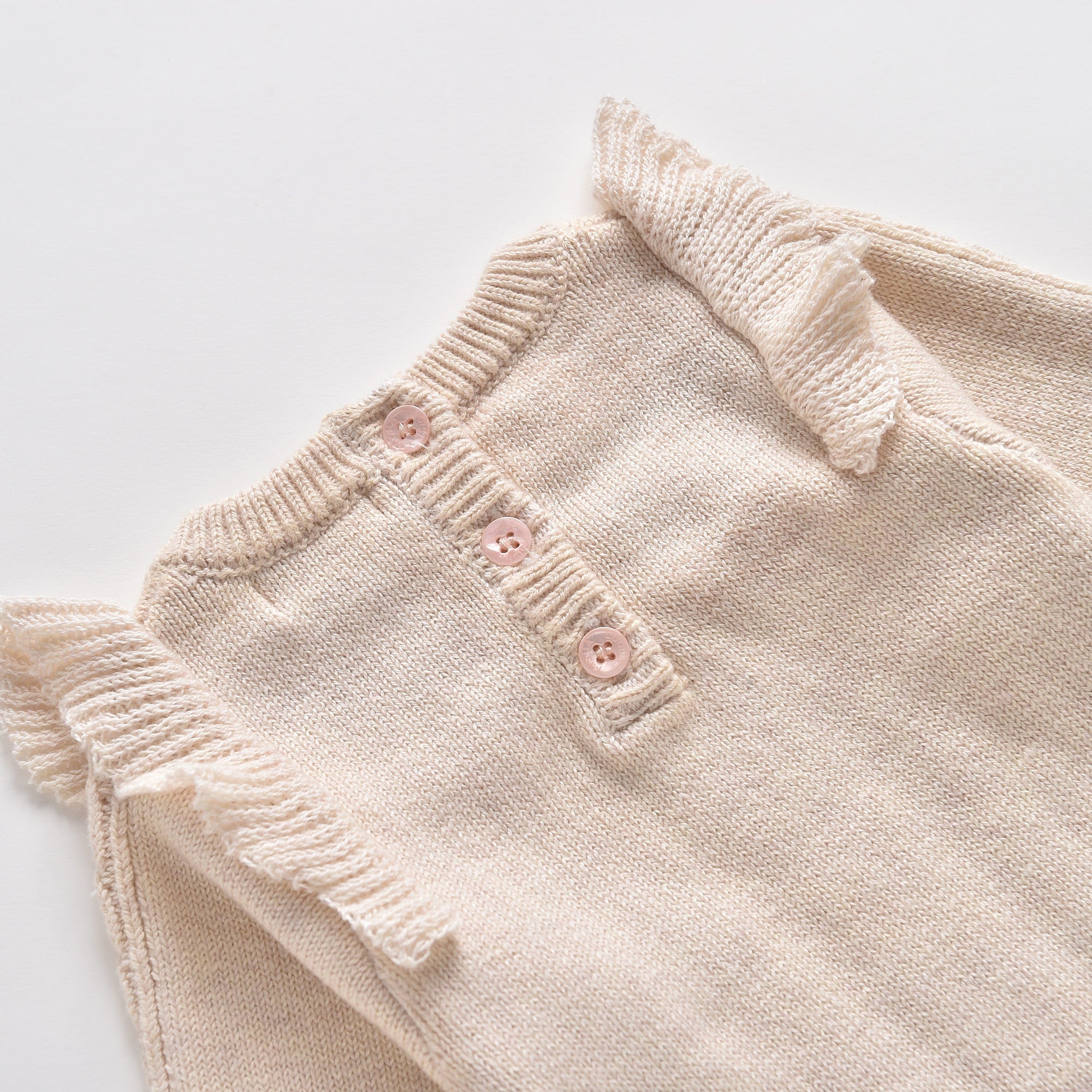 Baby Girls White Knit Babysuit