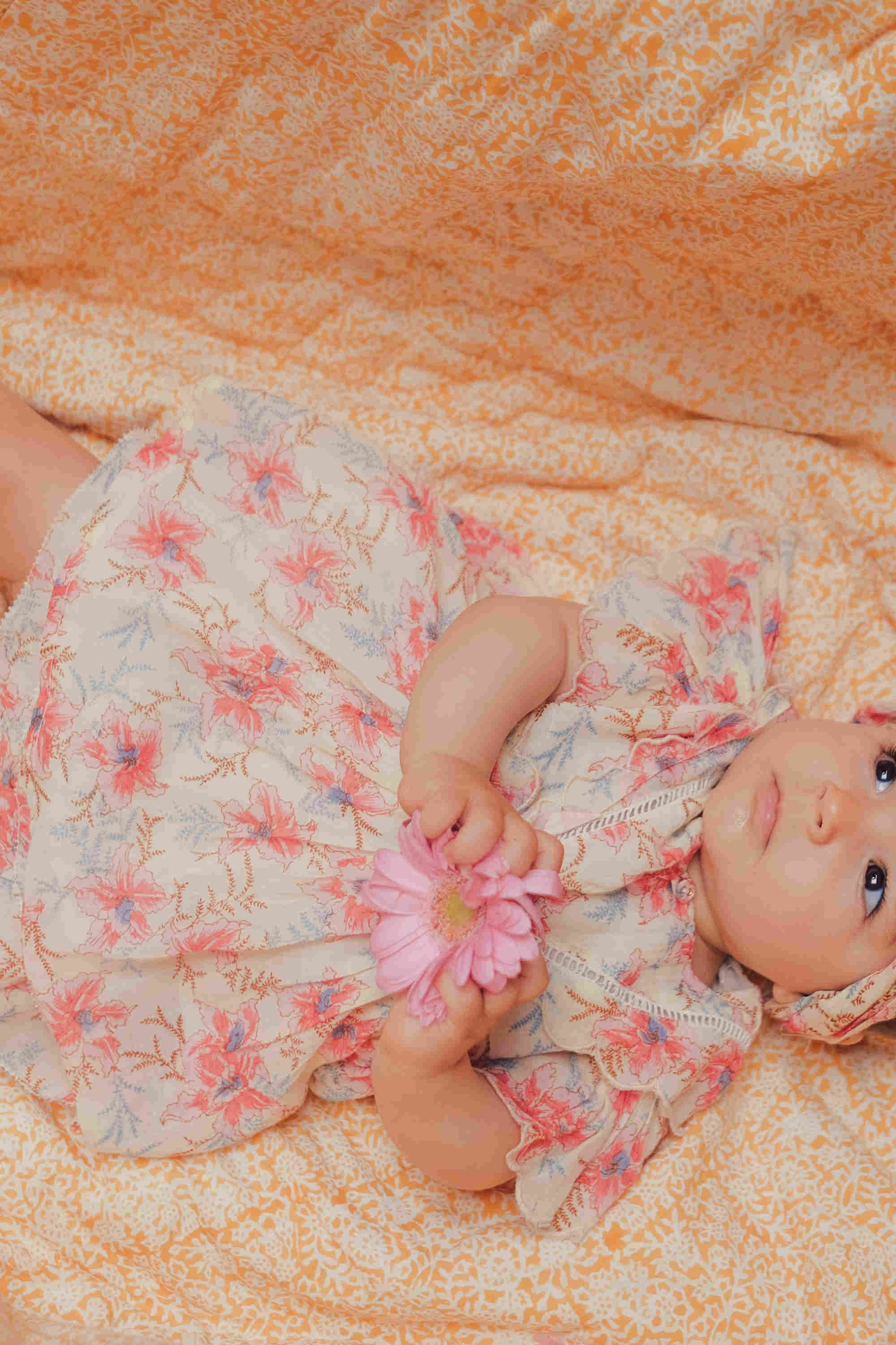 Baby Girls Red Floral Cotton Dress