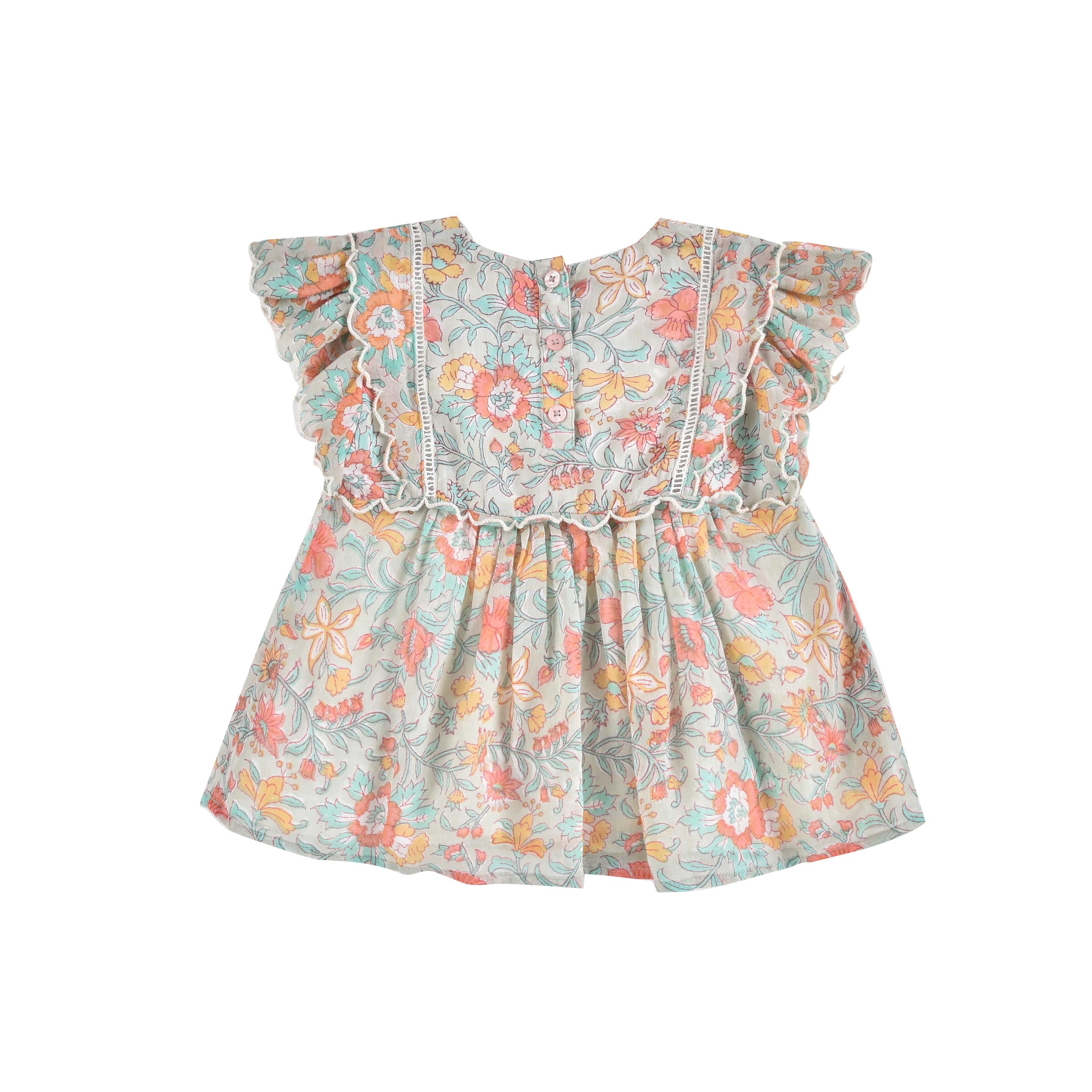 Baby Girls Multicolor Floral Cotton Dress
