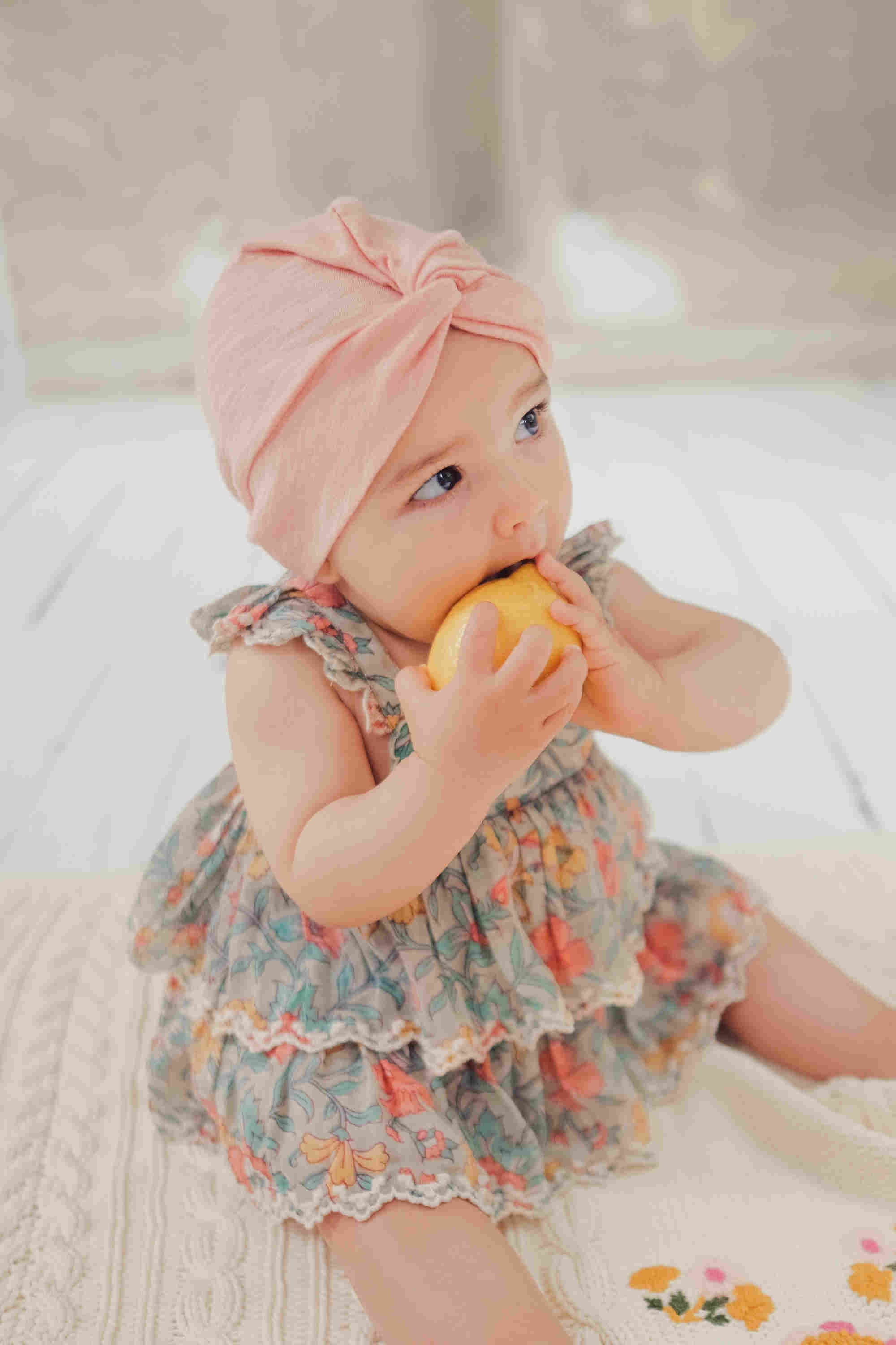 Baby Girls Blue Floral Babysuit