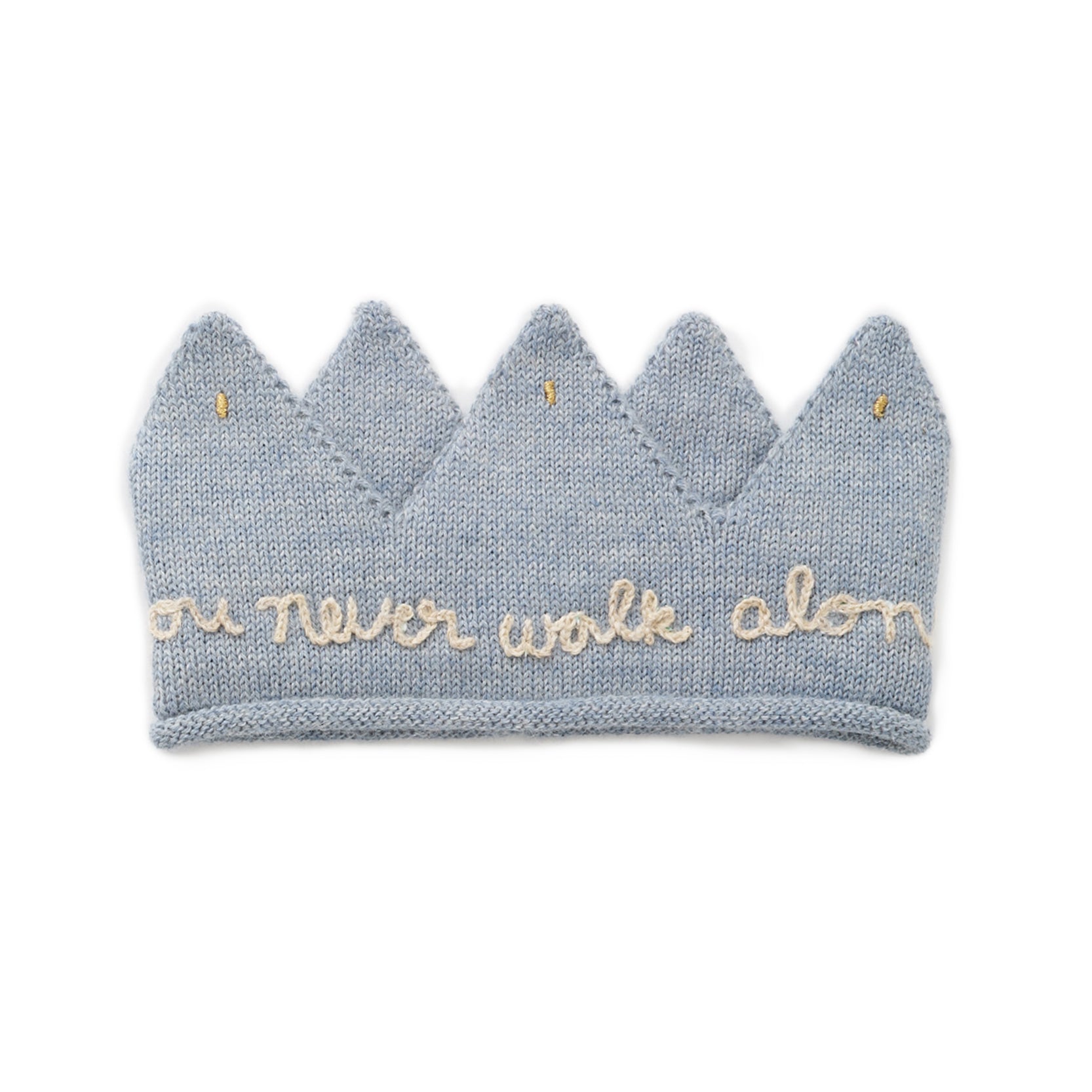 Boys & Girls Blue Embroidered Alpaca Crown