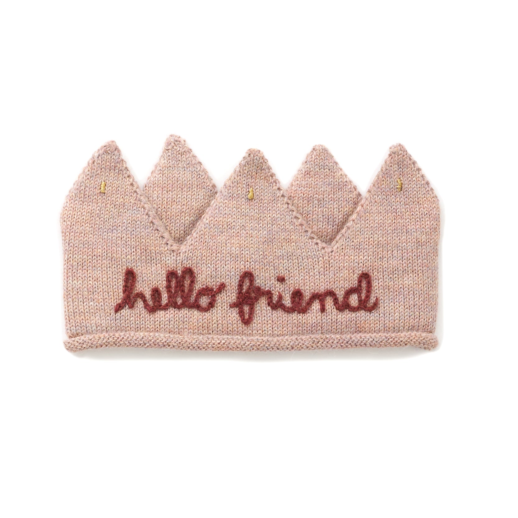 Girls Pink Embroidered Alpaca Crown