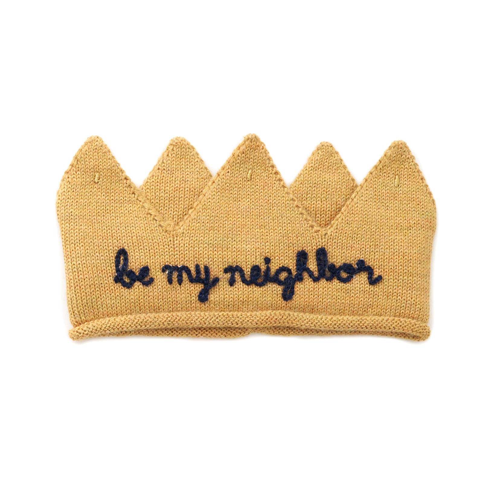 Boys & Girls Yellow Embroidered Alpaca Crown