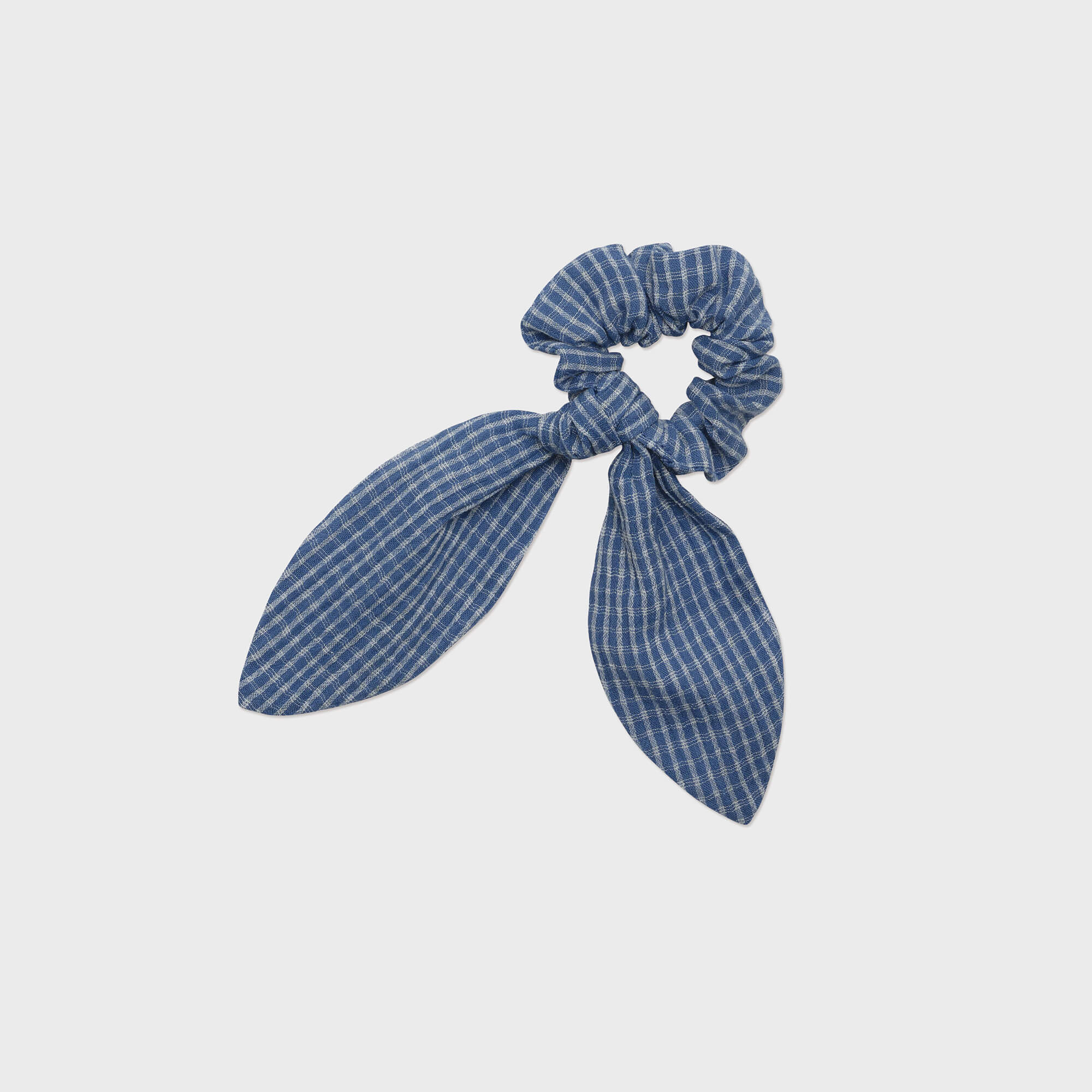 Girls Blue Check Hair Ring