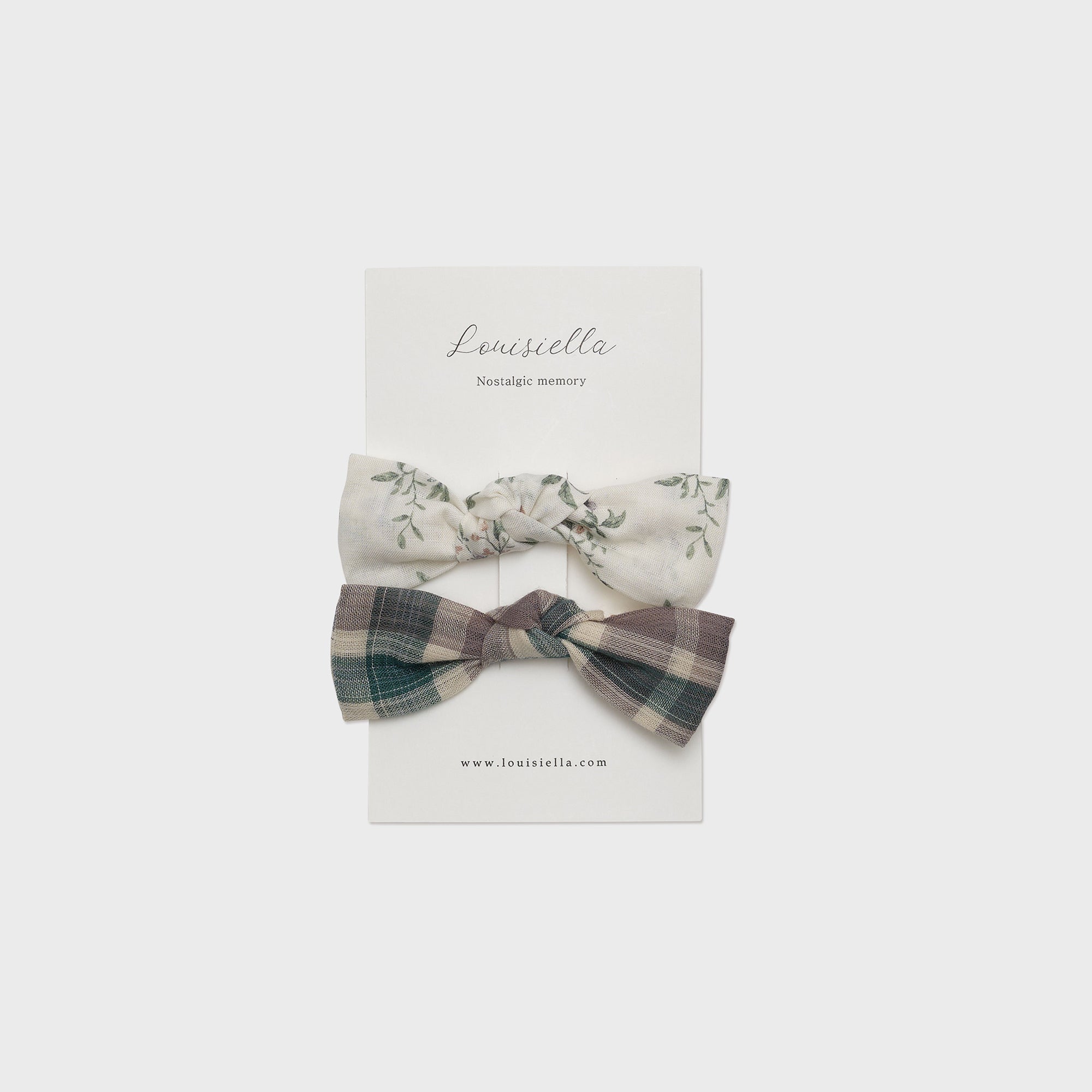 Girls Green Check Hair Clips