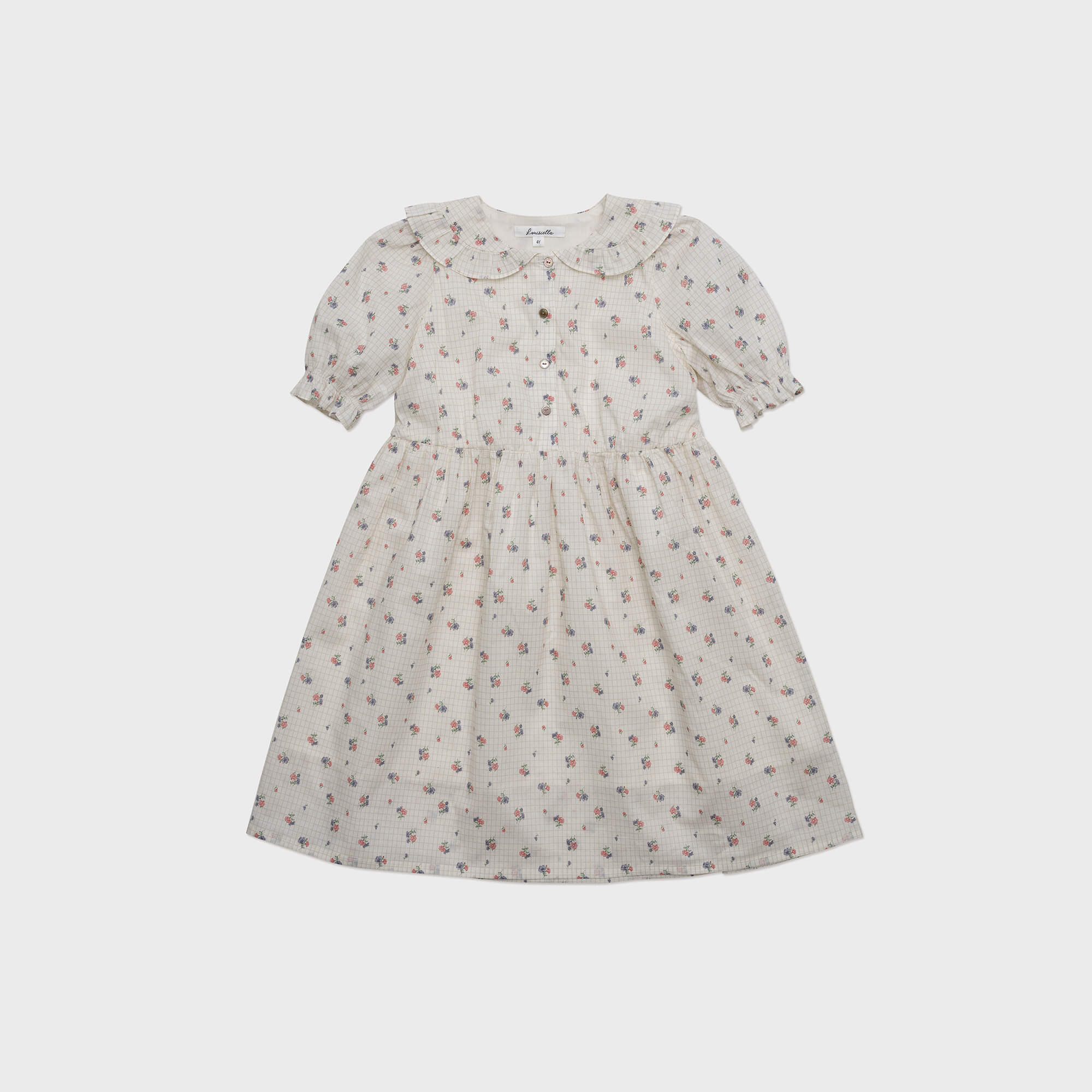 Girls Violet Floral Cotton Dress
