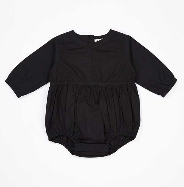 Baby Girls Black Cotton Babysuit