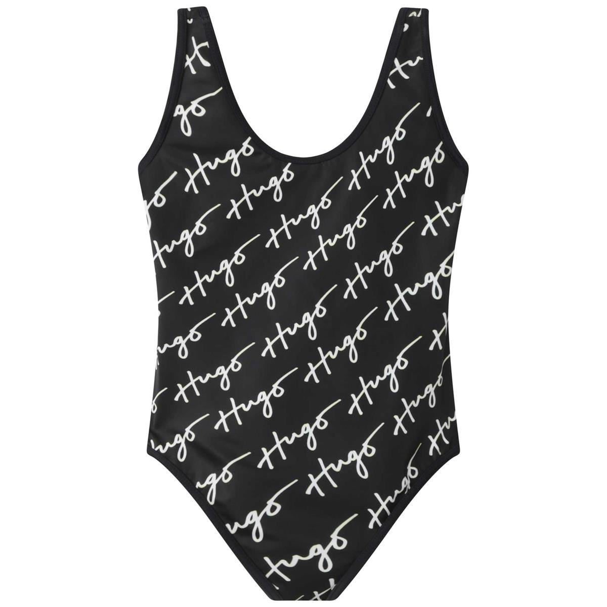 Girls Black Logo Swimsuit