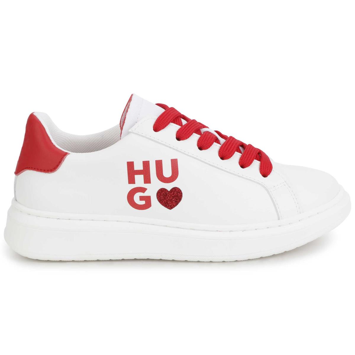 Boys & Girls White Logo Shoes