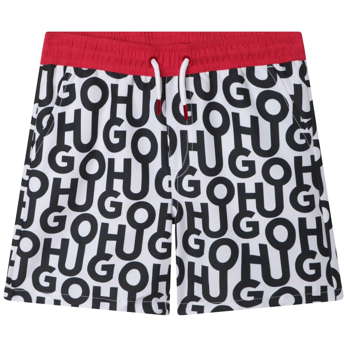 Boys Black Logo Swim Shorts