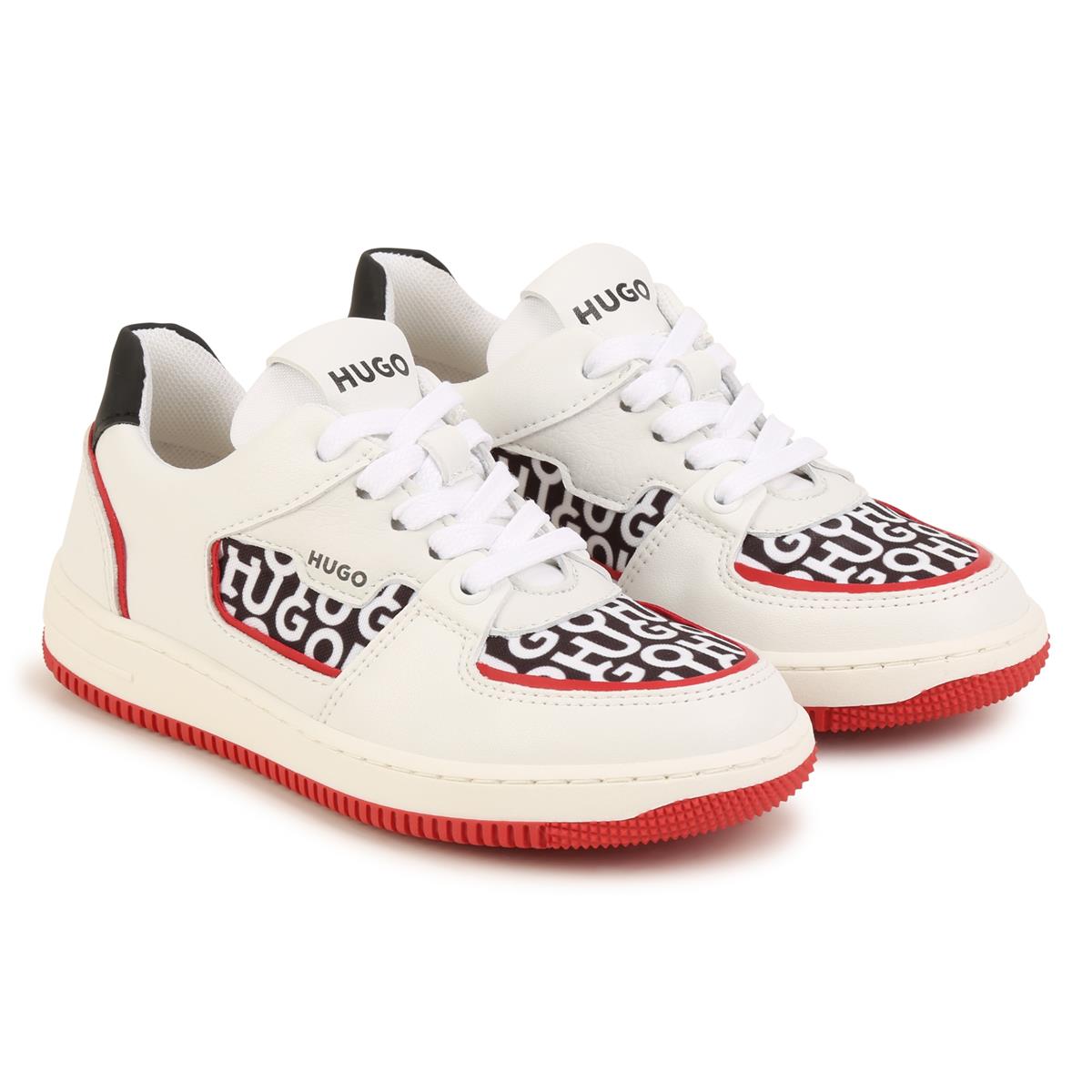 Boys & Girls White Logo Shoes