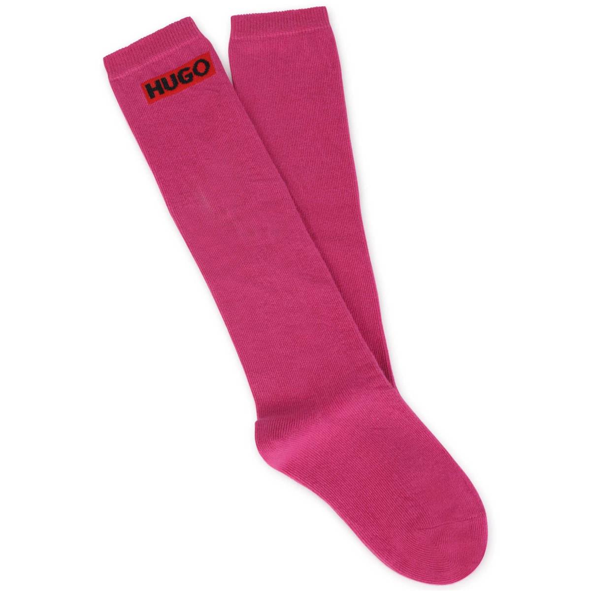 Girls Fuchsia Logo Socks