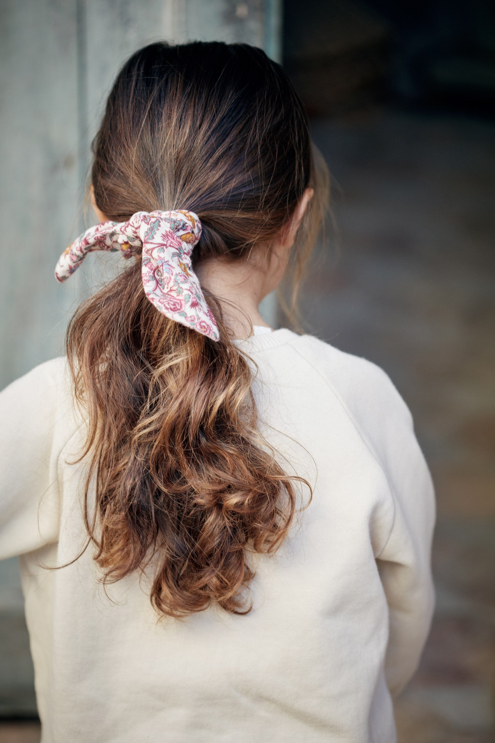 Girls Cream Floral Hair Ring