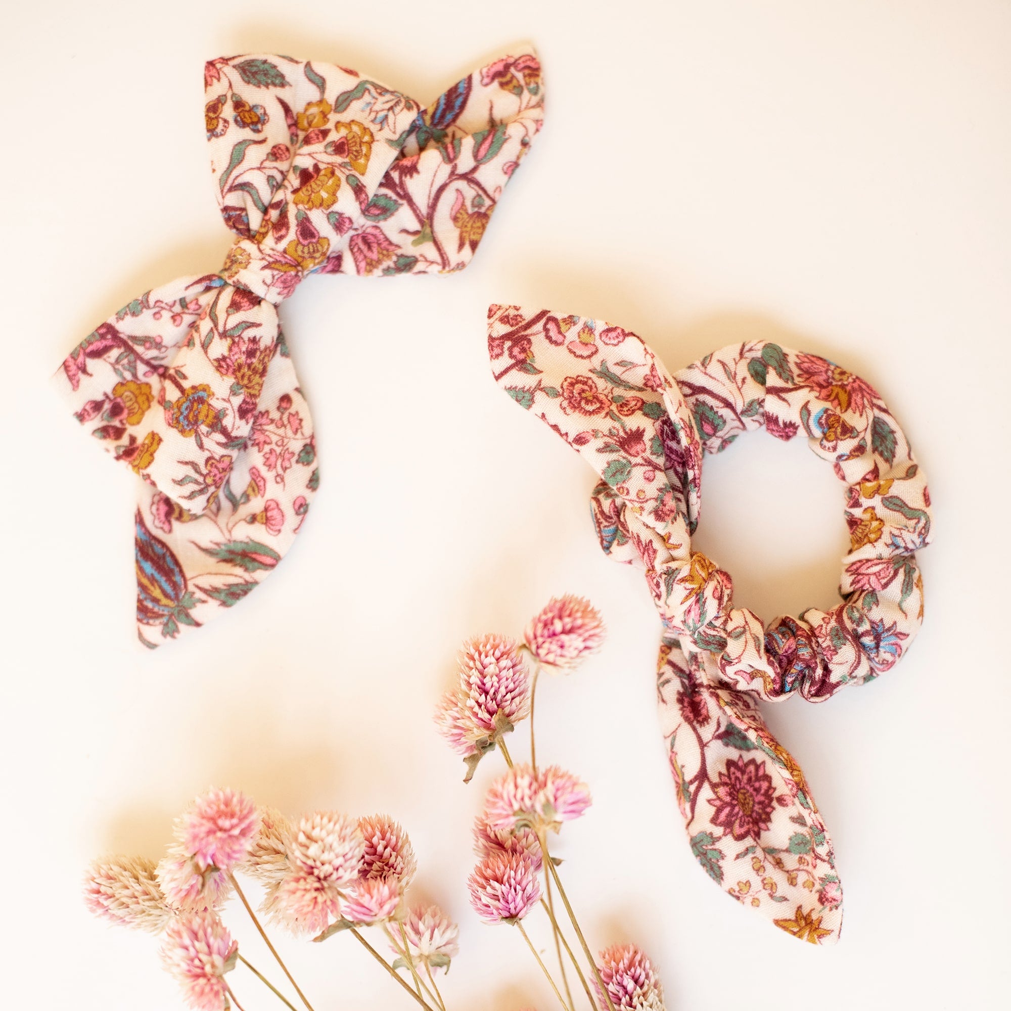 Girls Cream Floral Hair Ring