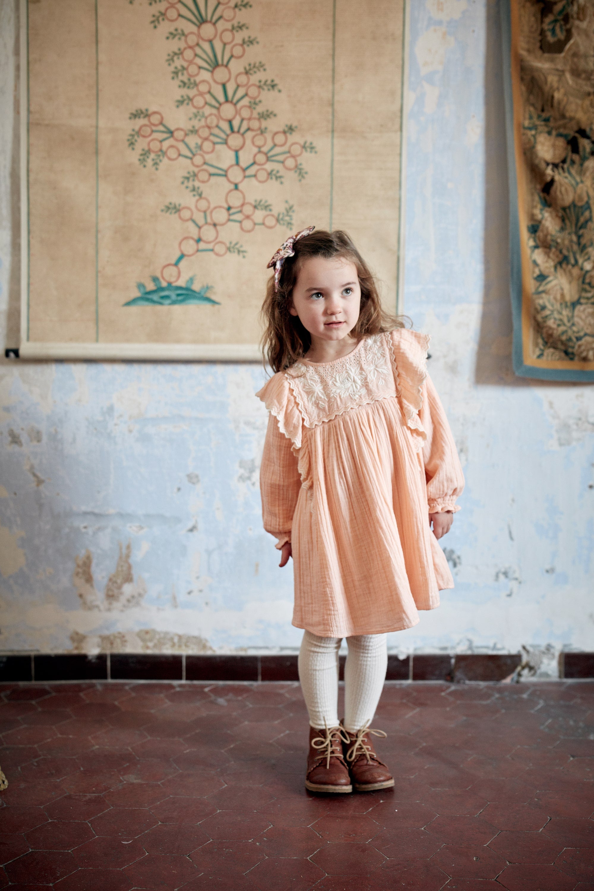 Girls White Cotton Tights