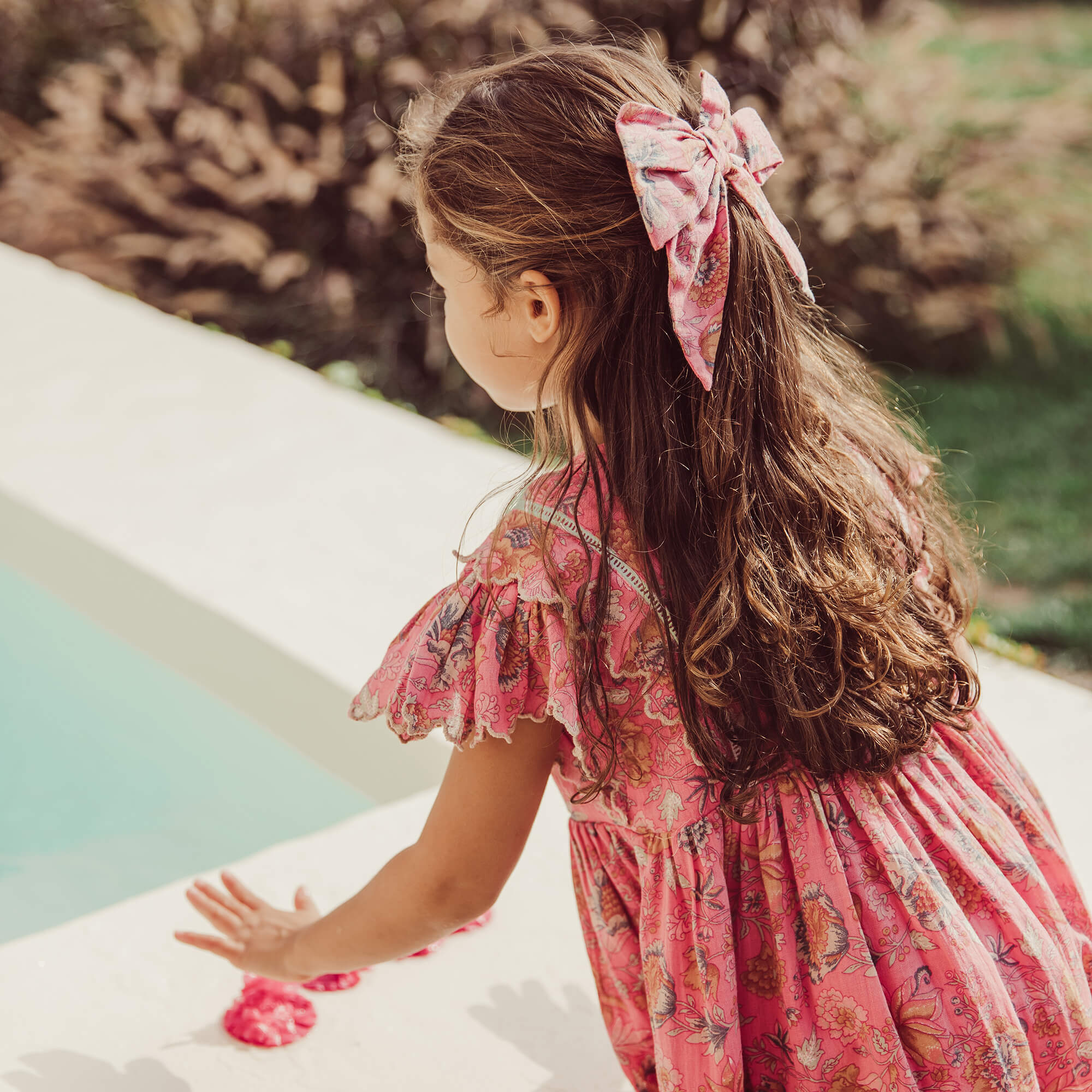 Girls Pink Floral Hair Clip