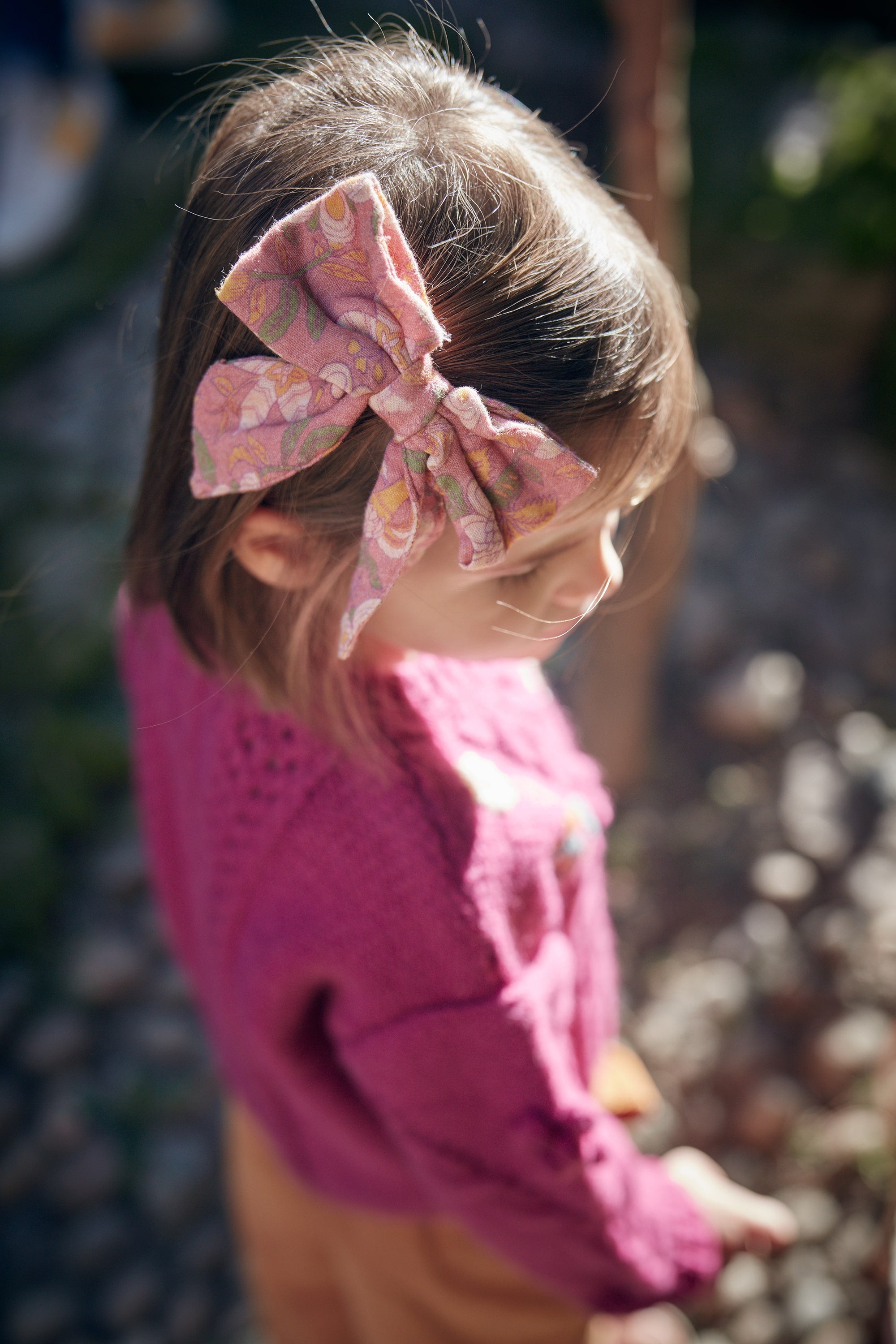 Girls Pink Flowers Hair Clip