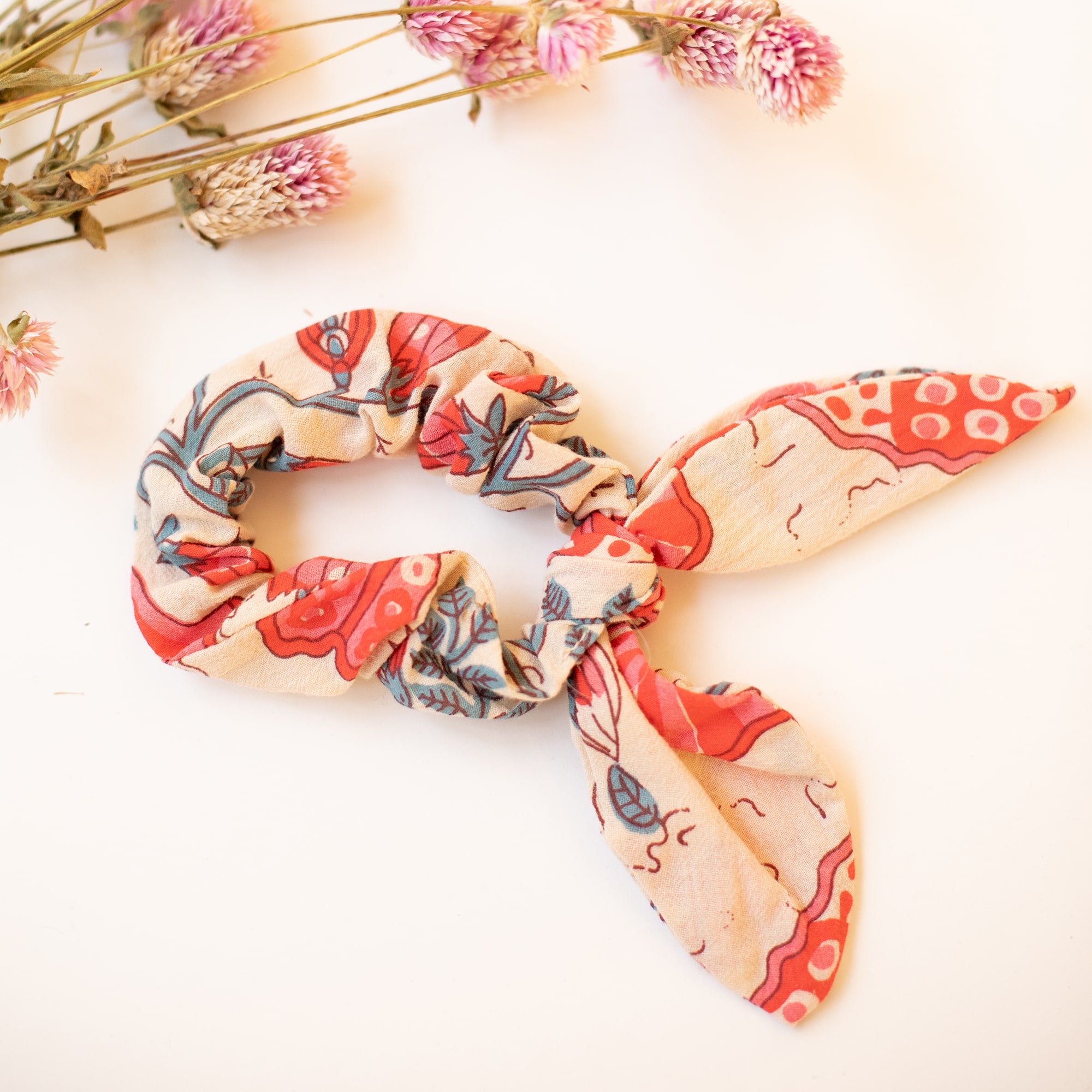 Girls Cream Floral Hair Ring