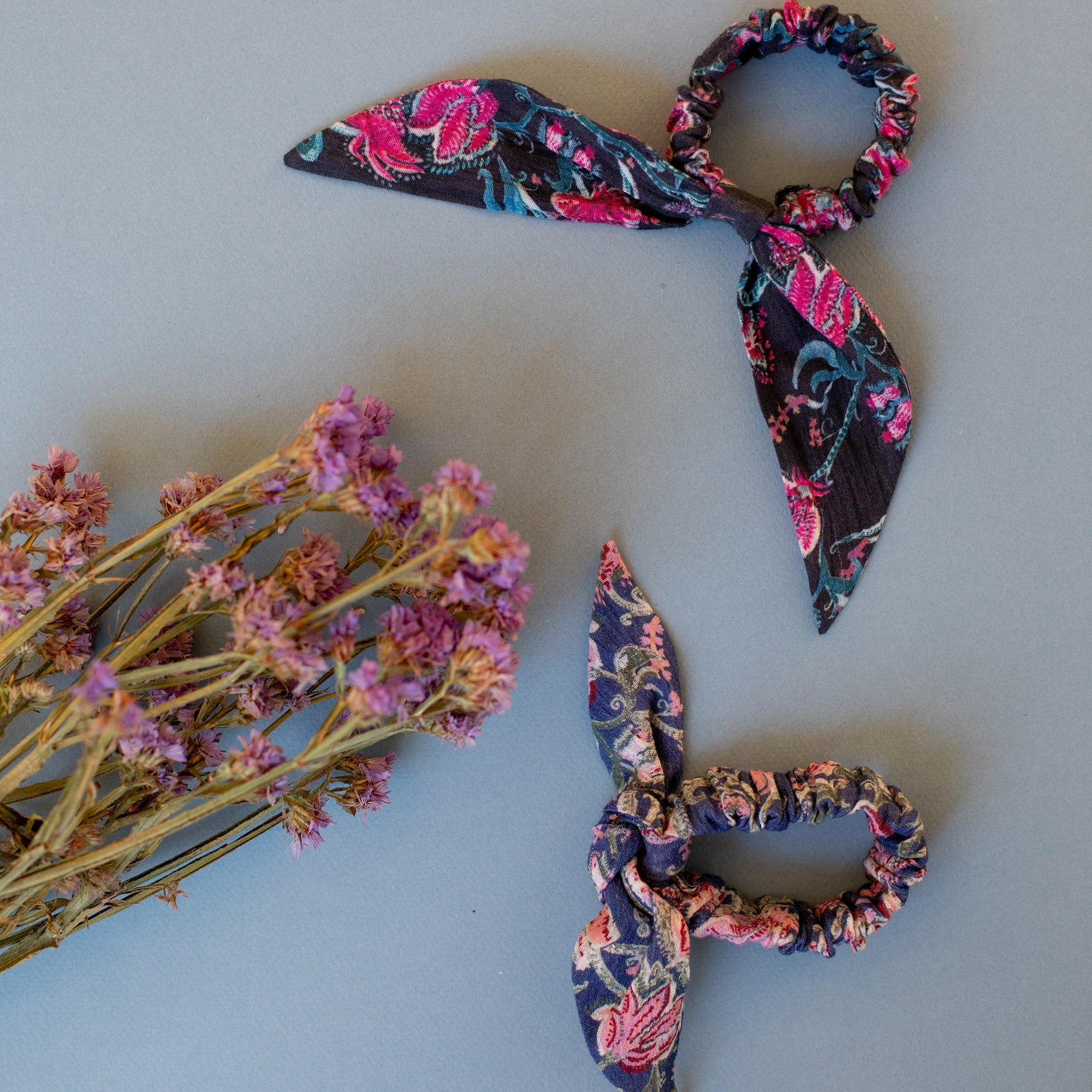 Girls Blue Floral Hair Ring