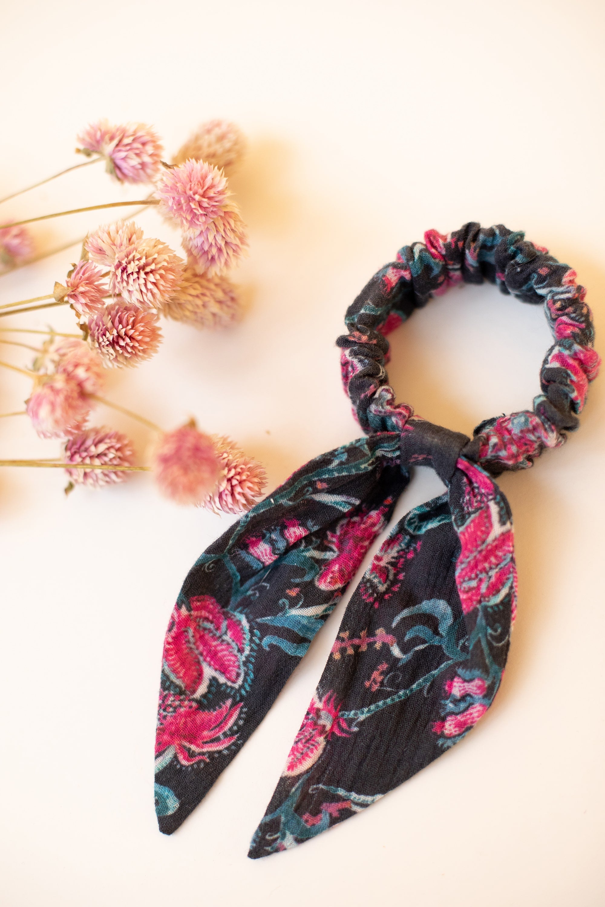 Girls Dark Grey Floral Hair Ring
