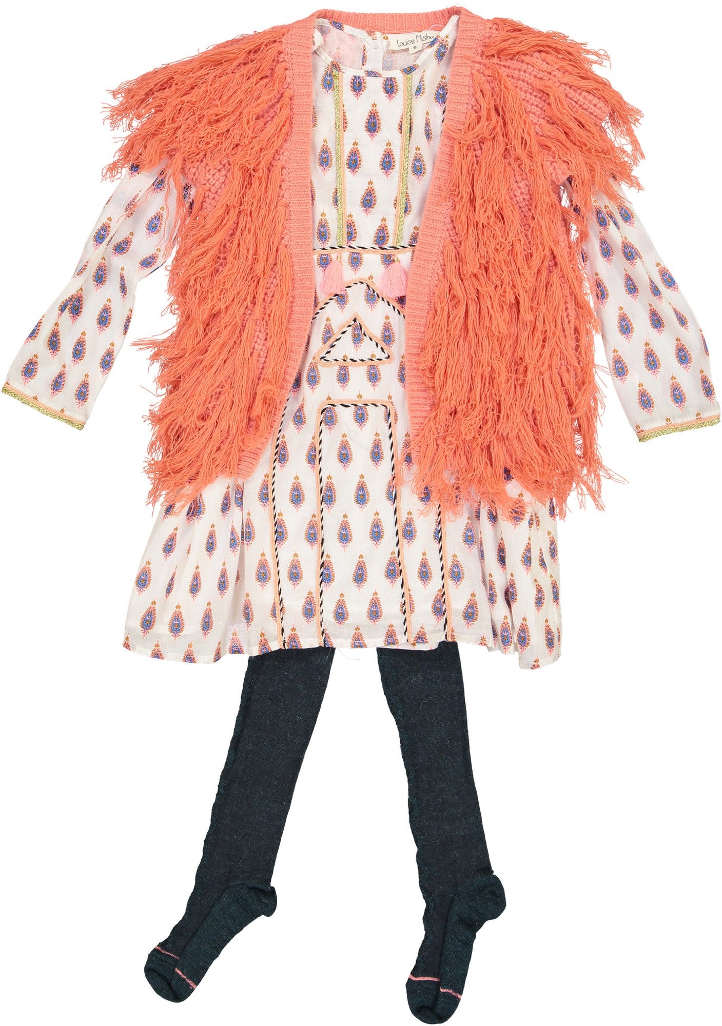 Girls Pink Tassel Trims 'Flamingo' Gilt - CÉMAROSE | Children's Fashion Store - 4