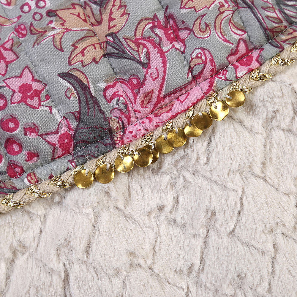 Girls Beige Embroidered Trims Cotton 'Hama' Gilt - CÉMAROSE | Children's Fashion Store - 4