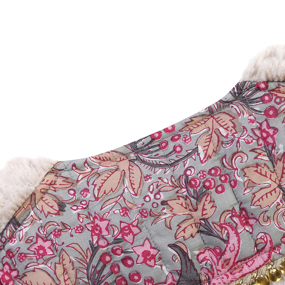 Girls Beige Embroidered Trims Cotton 'Hama' Gilt - CÉMAROSE | Children's Fashion Store - 5