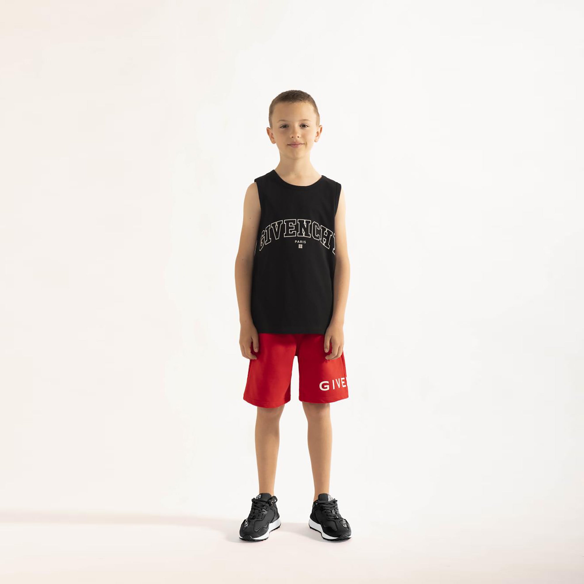 Boys Red Logo Swim Shorts