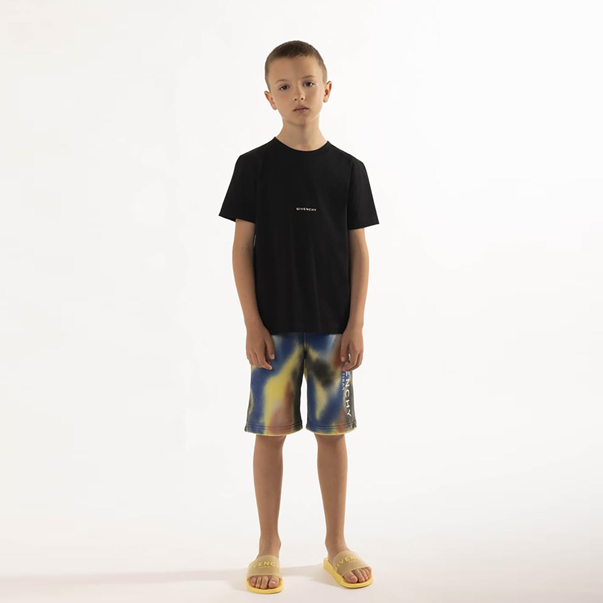 Boys Black Logo Cotton T-Shirt