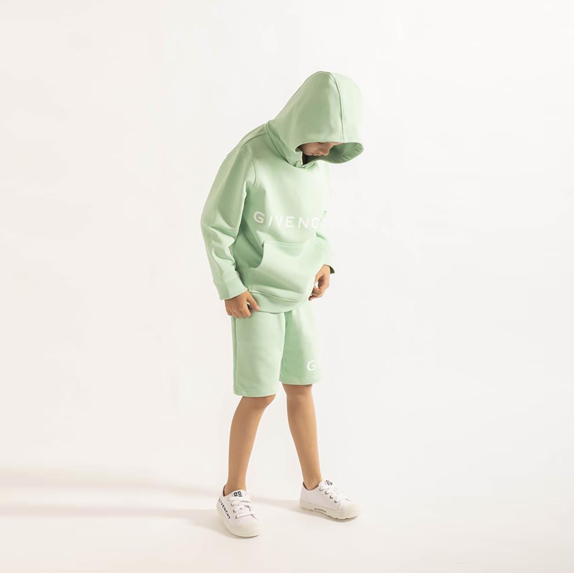 Boys Cyan Logo Cotton Shorts