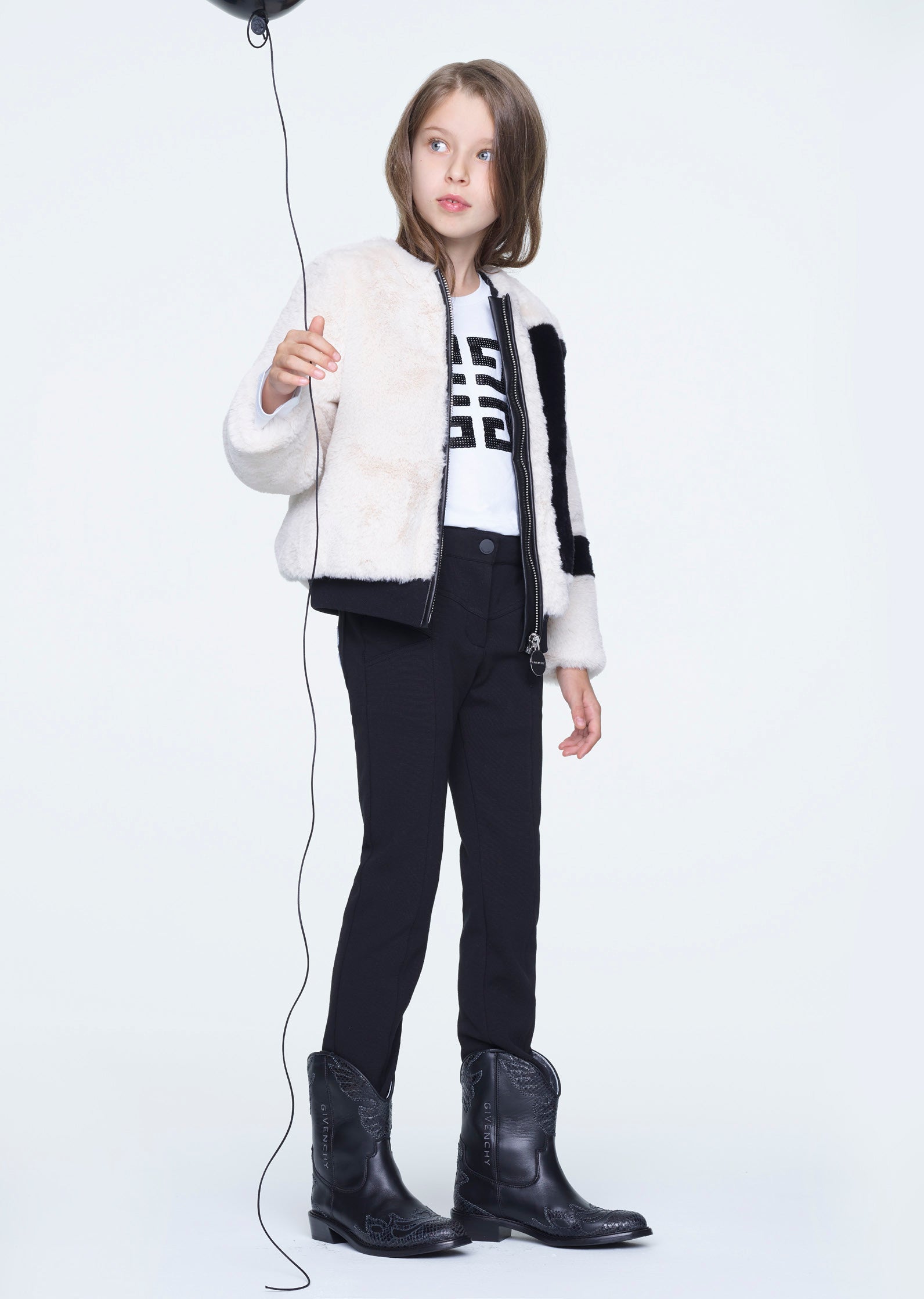 Girls Beige Zip Jacket