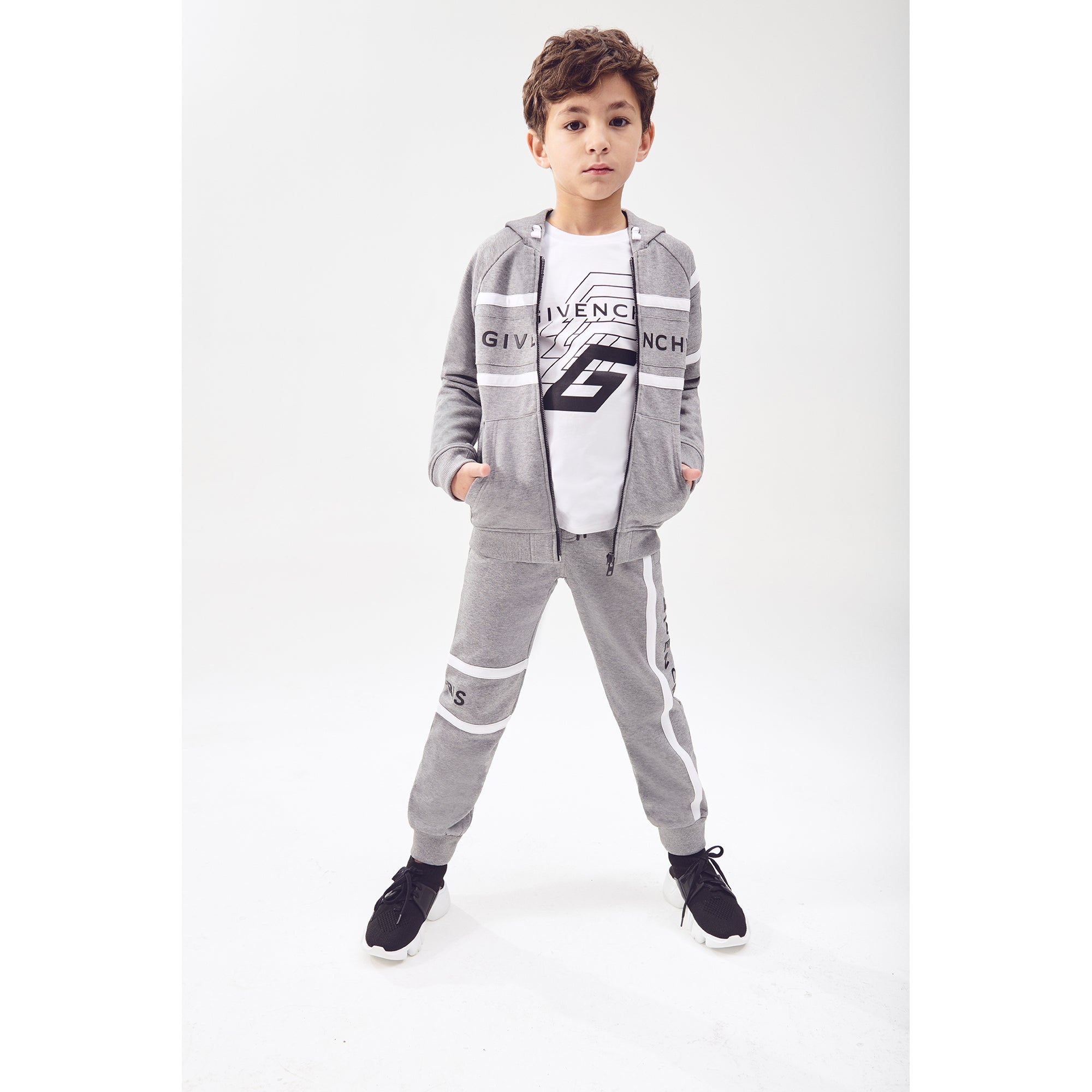 Boys White Logo Cotton T-Shirt