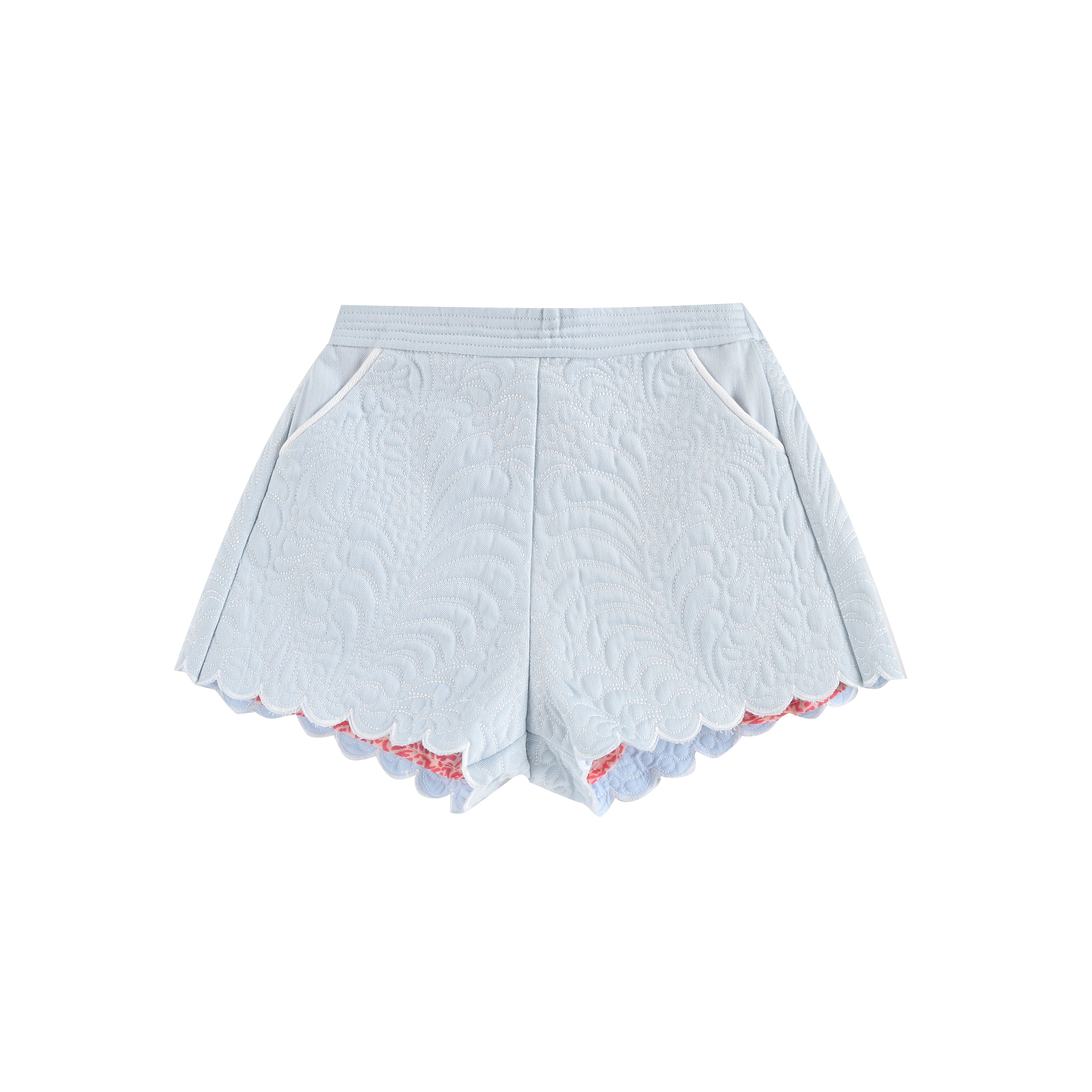 Girls Blue Cotton Shorts