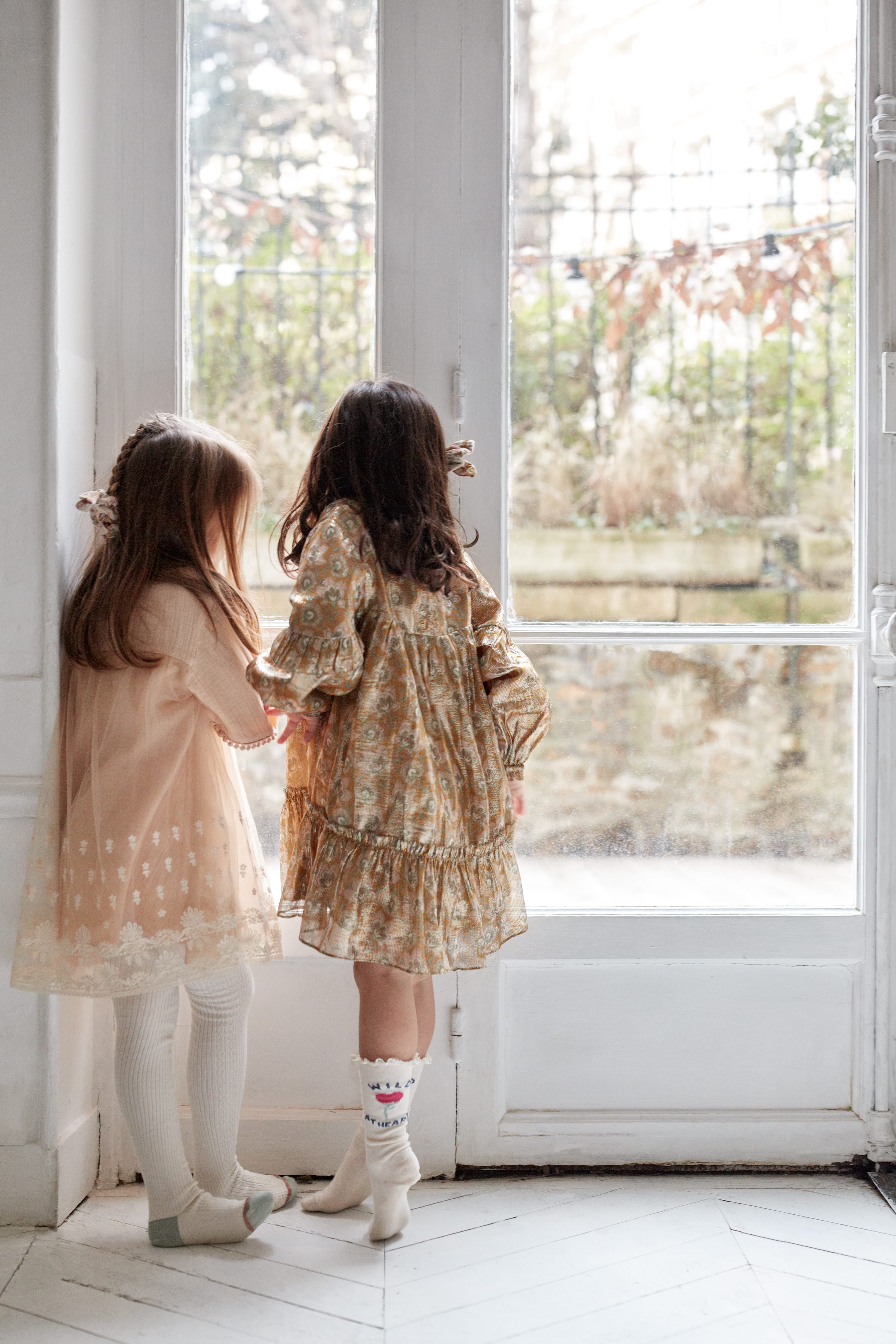 Girls Pink Embroidered Tulle Dress