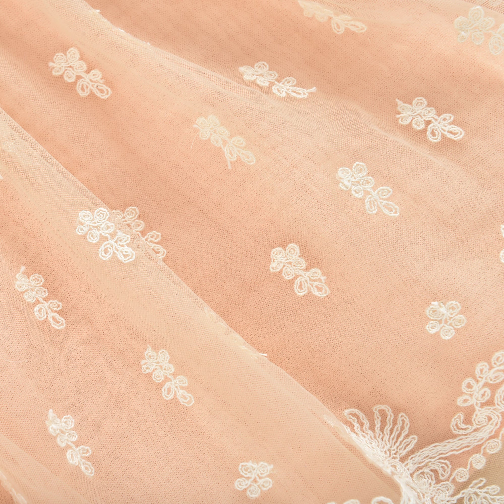 Girls Pink Embroidered Tulle Dress