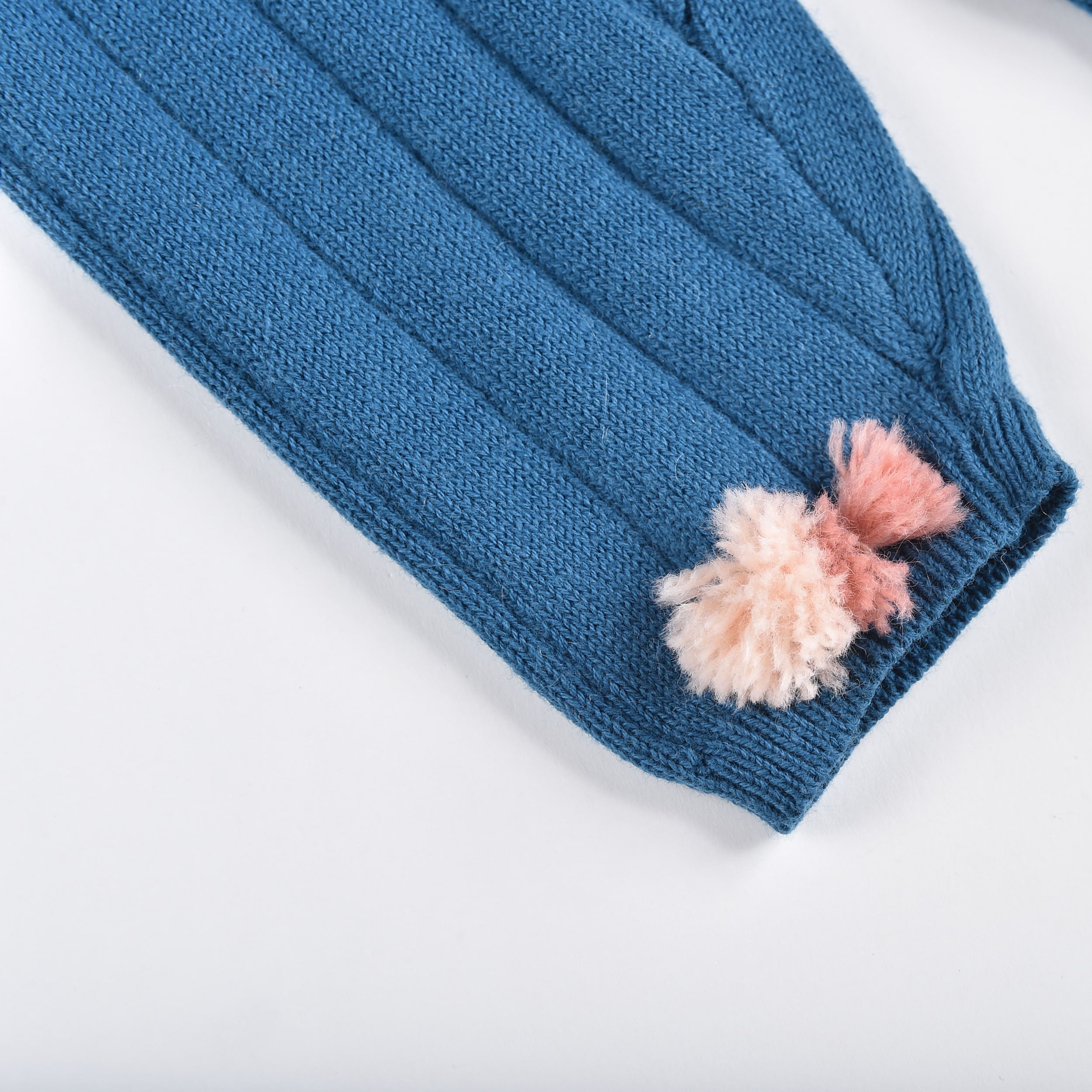 Girls Blue Cotton Leggings