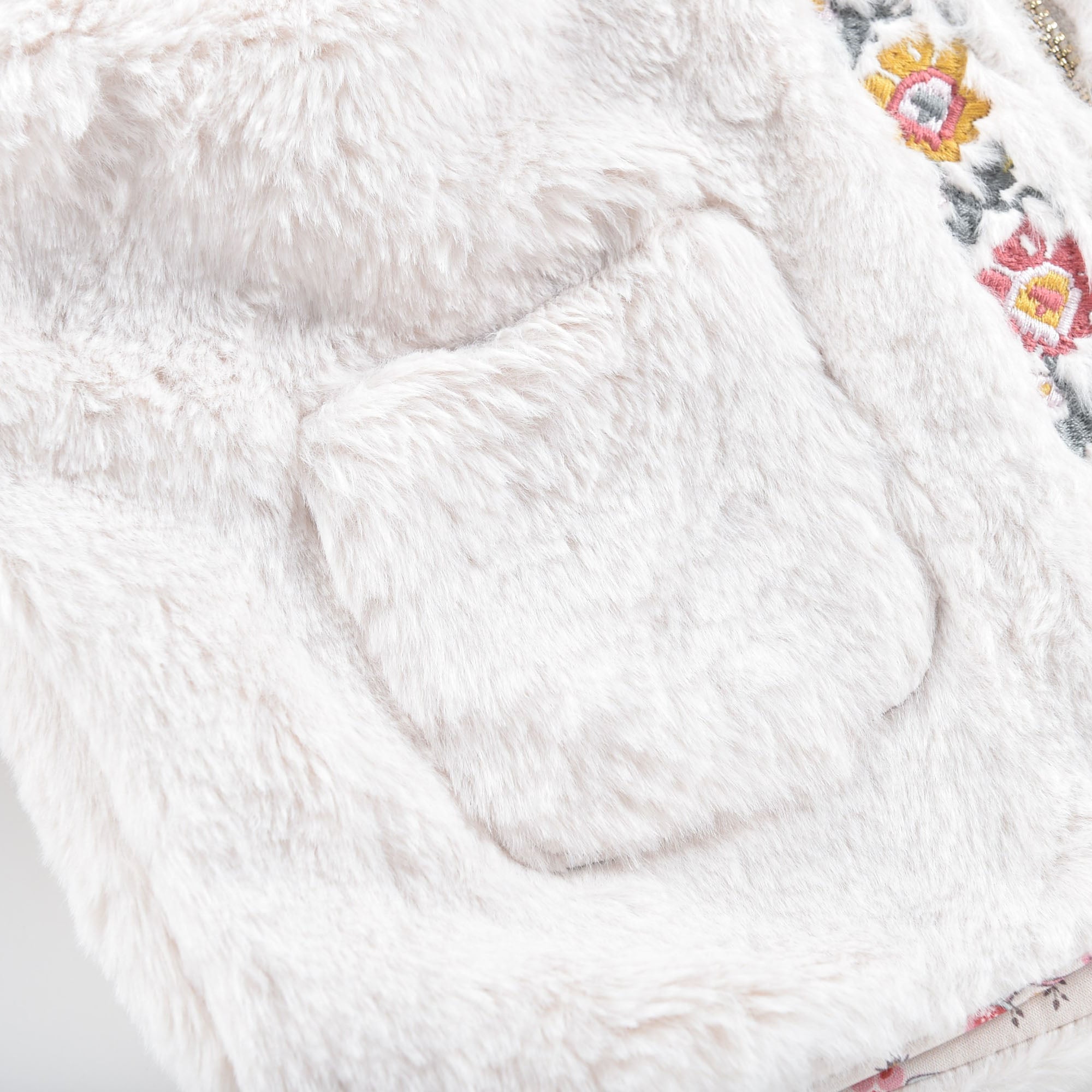 Girls White Reversible Coat