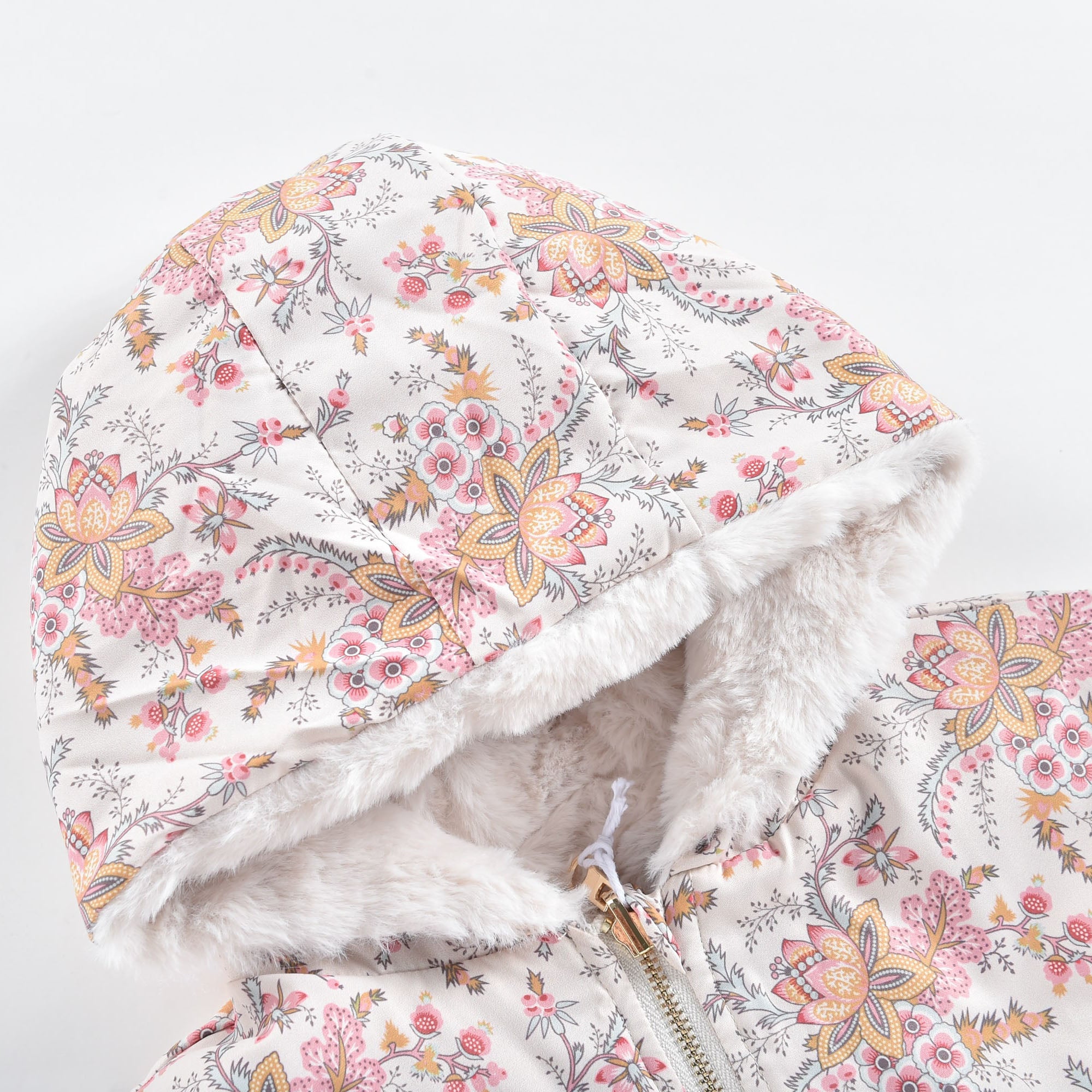 Girls White Reversible Coat
