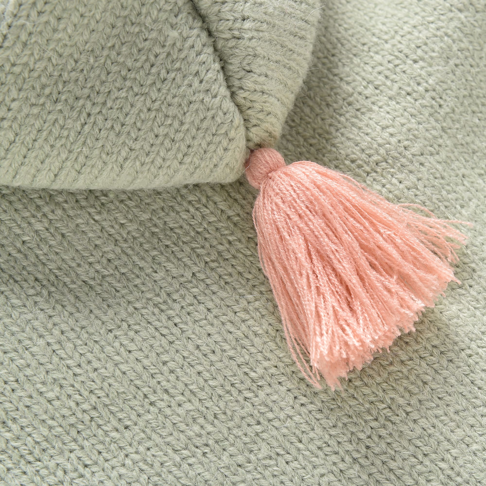 Girls Light Green Wool Knit Cape