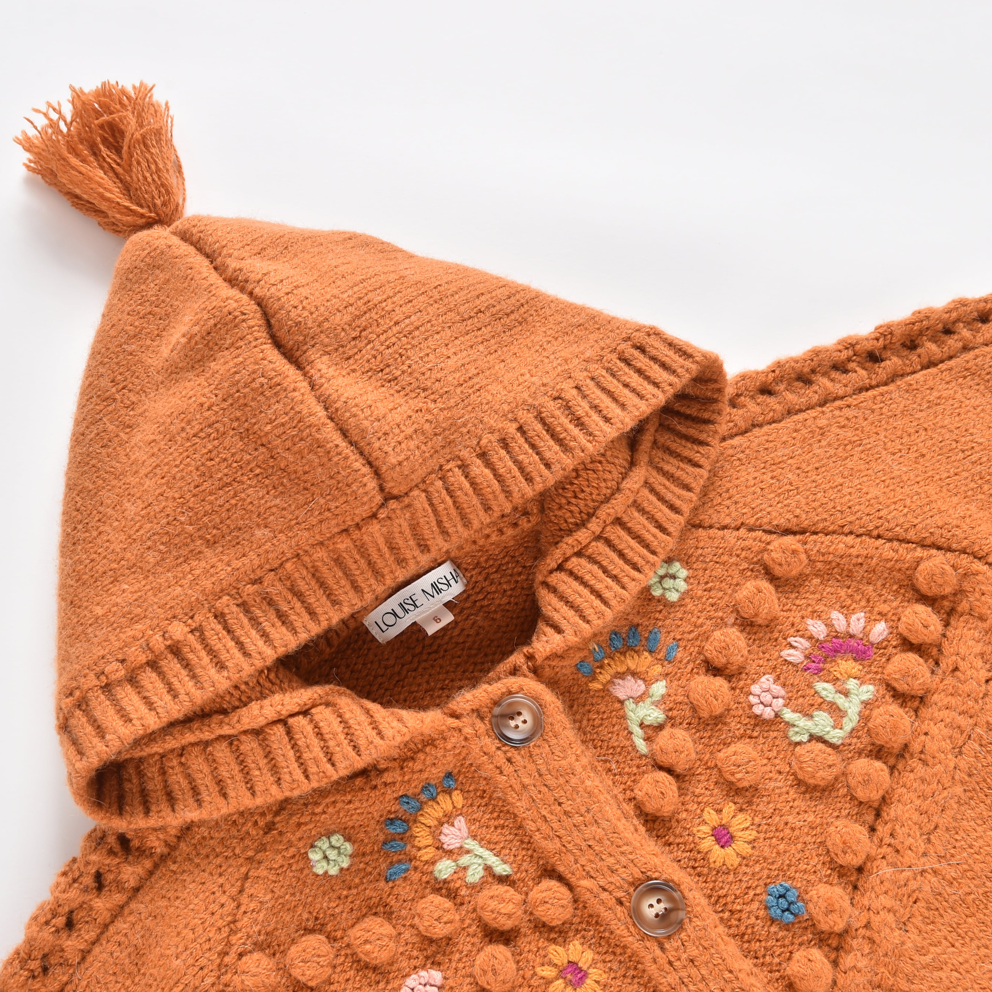 Girls Caramel Wool Knit Cape
