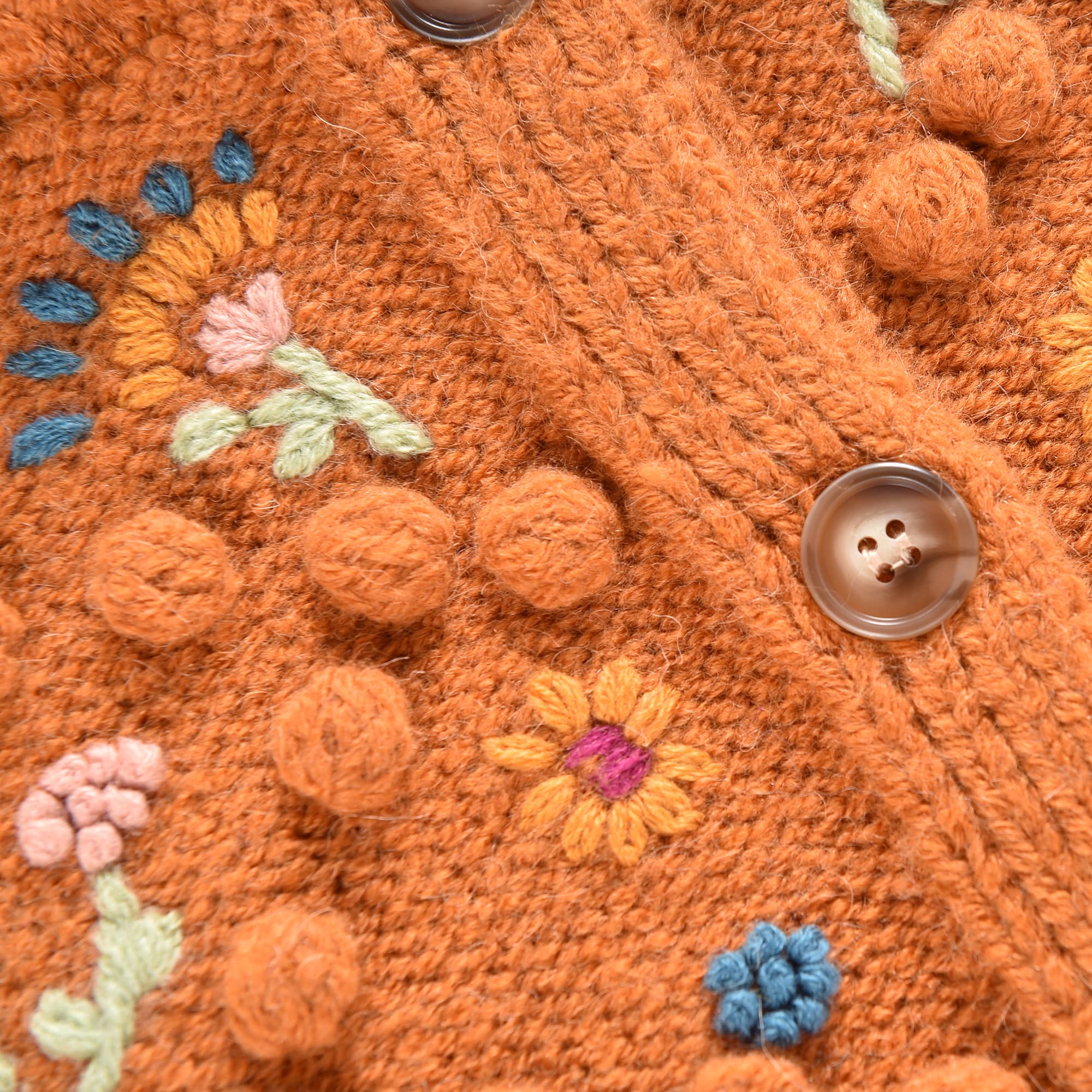 Girls Caramel Wool Knit Cape