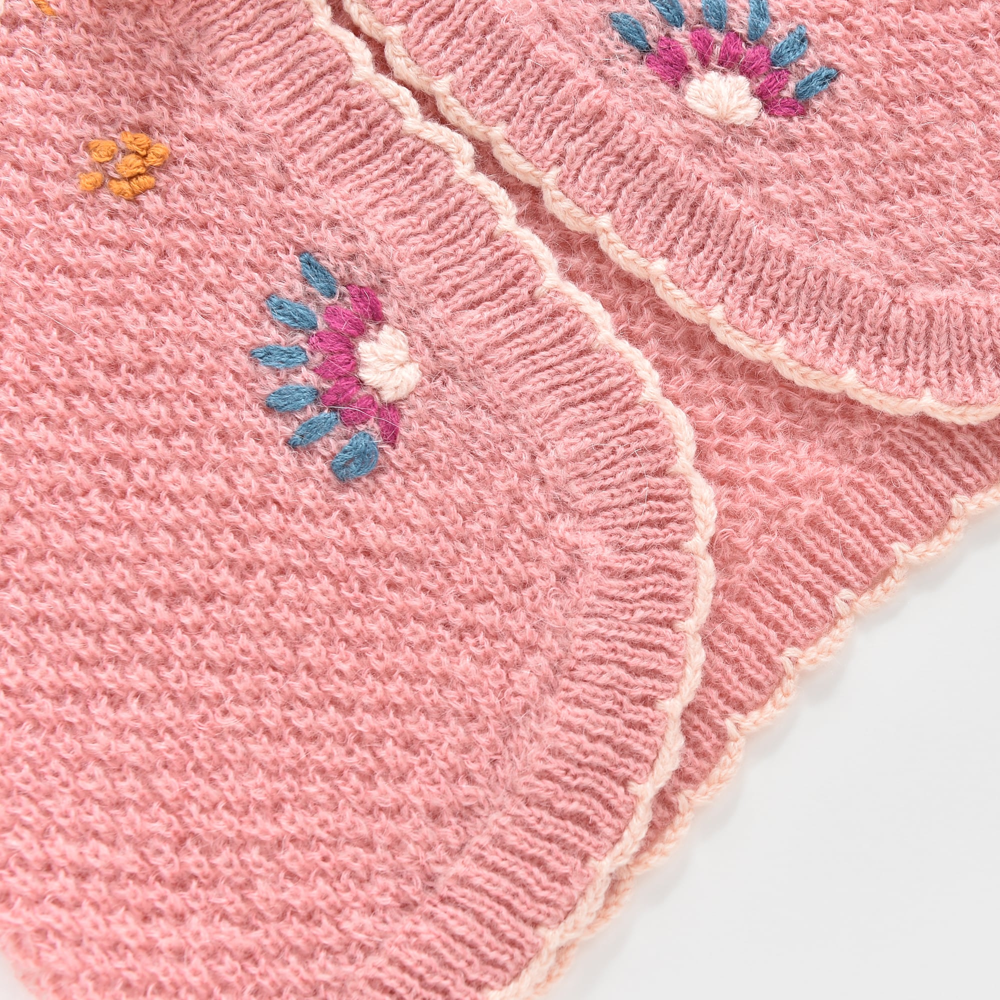 Girls Pink Wool Knit Gilet