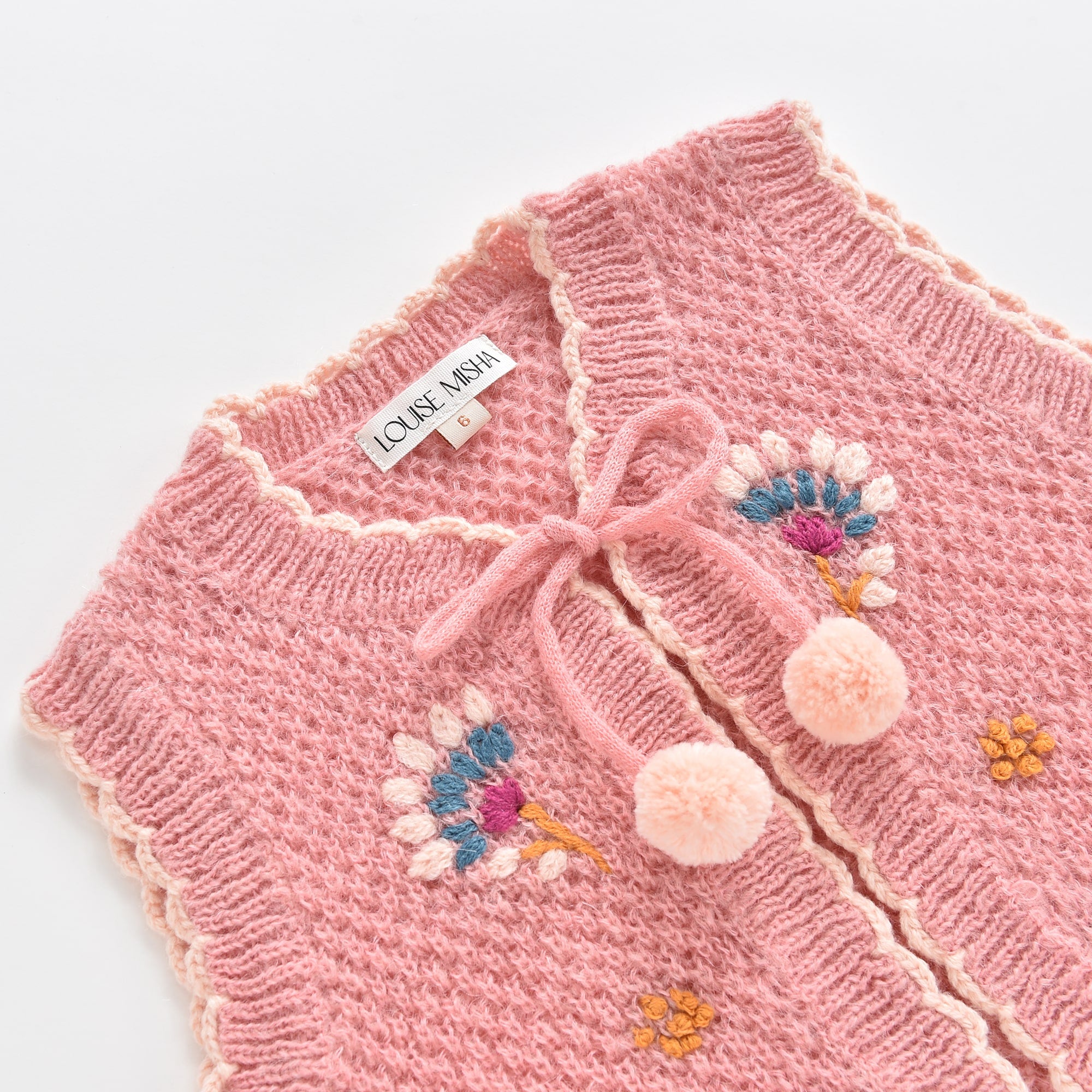 Girls Pink Wool Knit Gilet