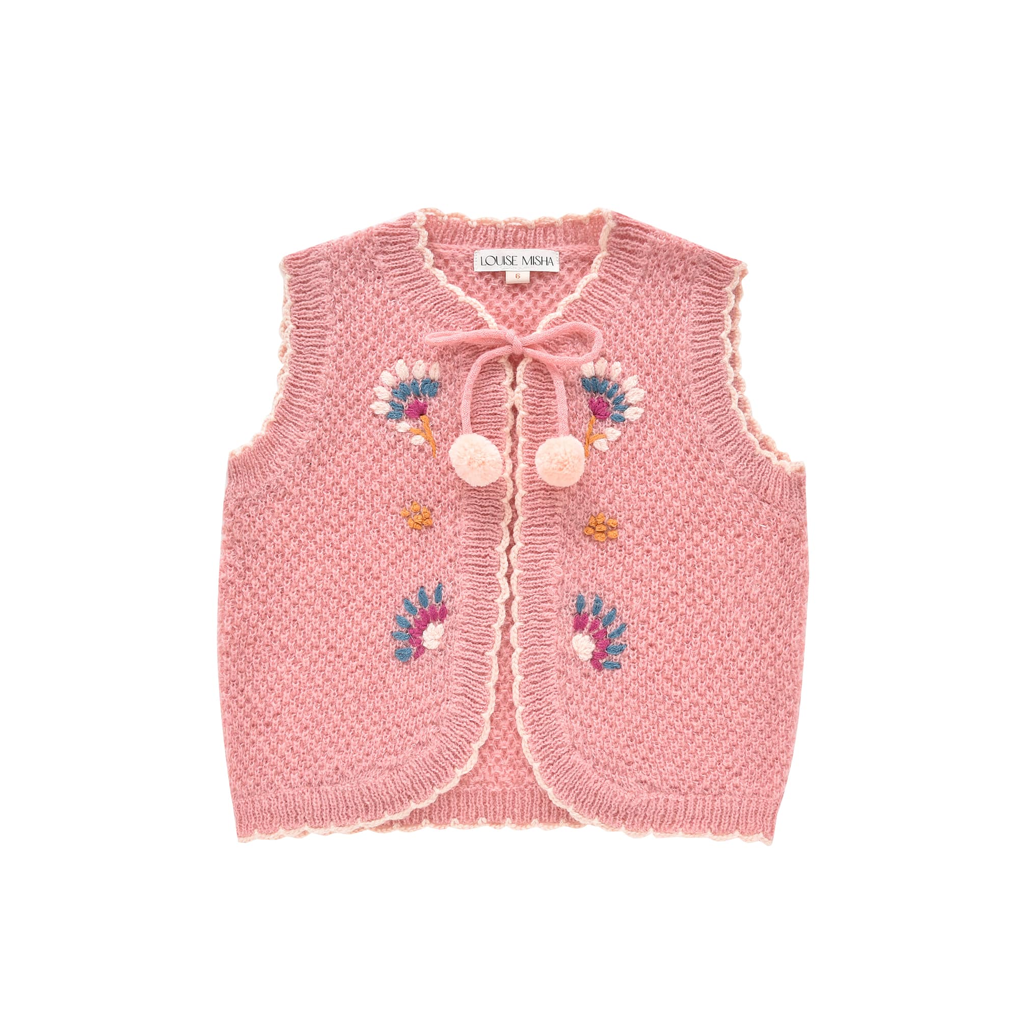 Girls Pink Wool Knit Gilet