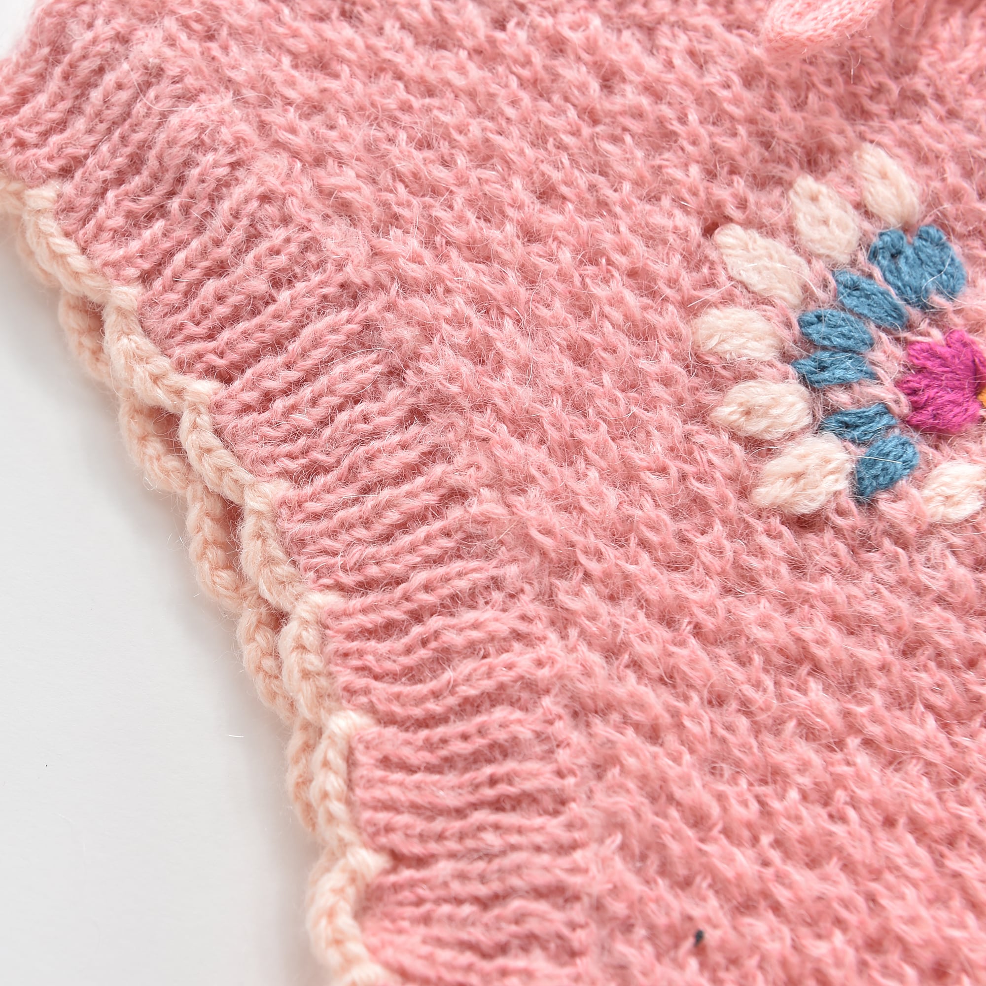 Girls Pink Wool Knit Gilet