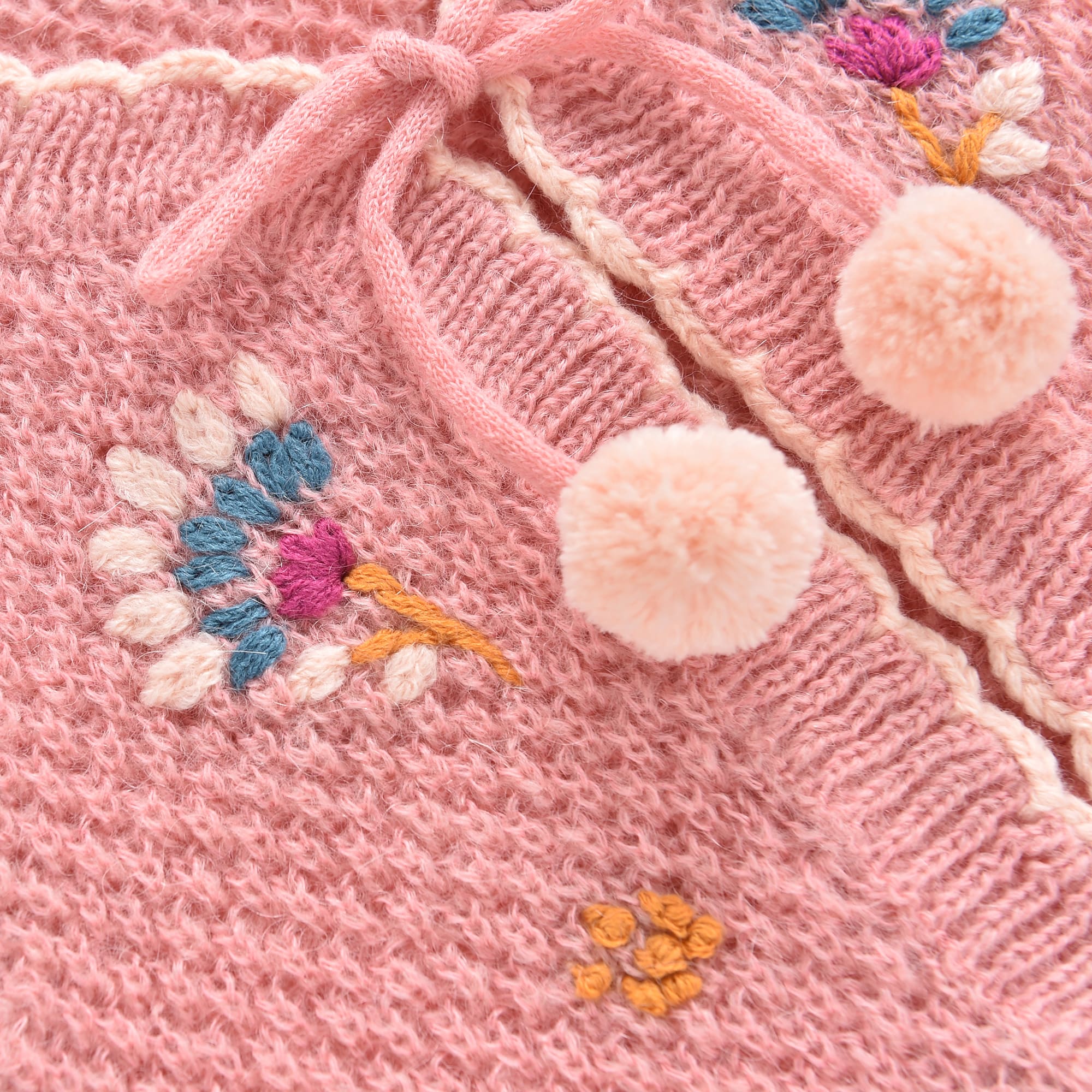 Girls Pink Wool Knit Gilet
