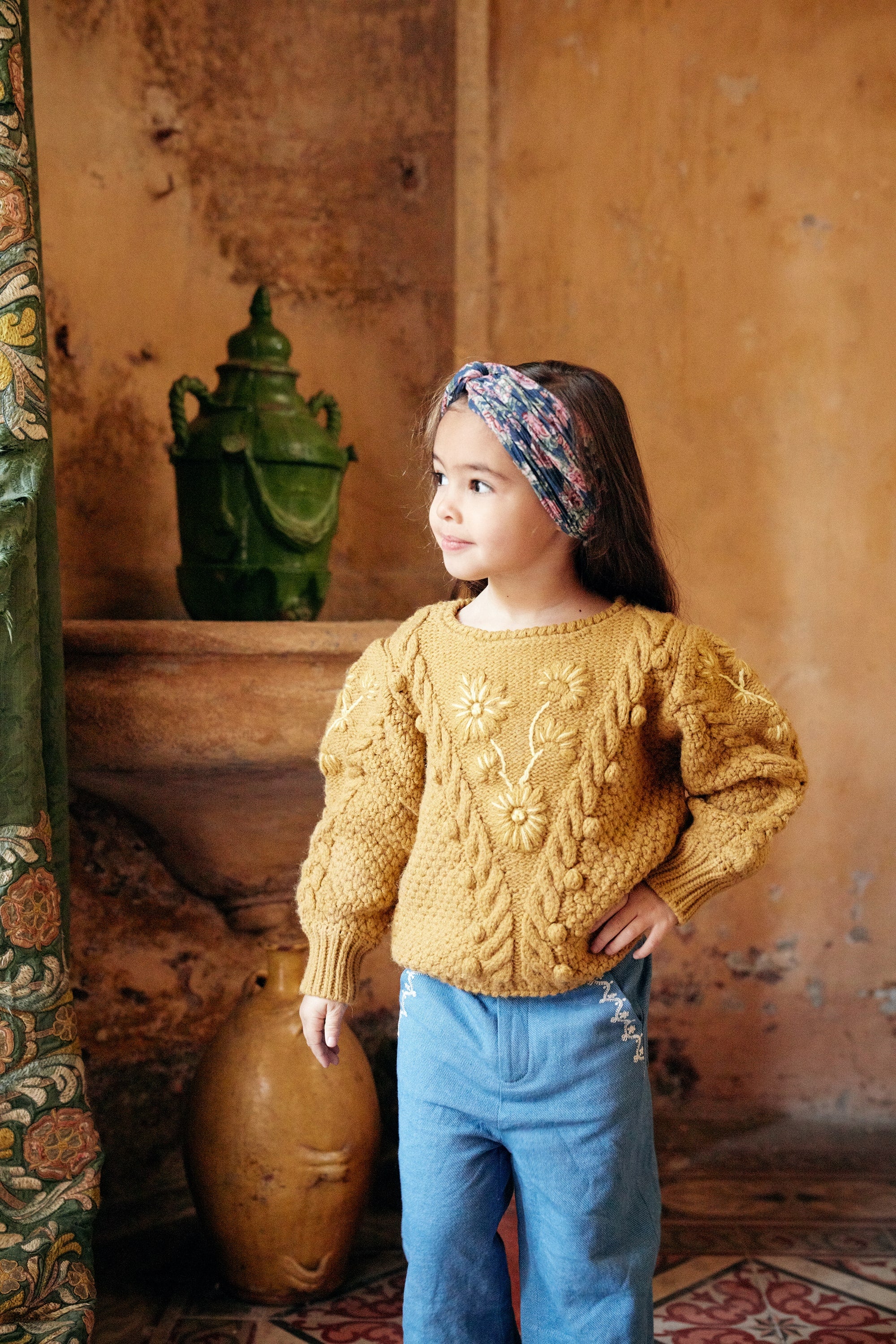 Girls Yellow Knit Sweater